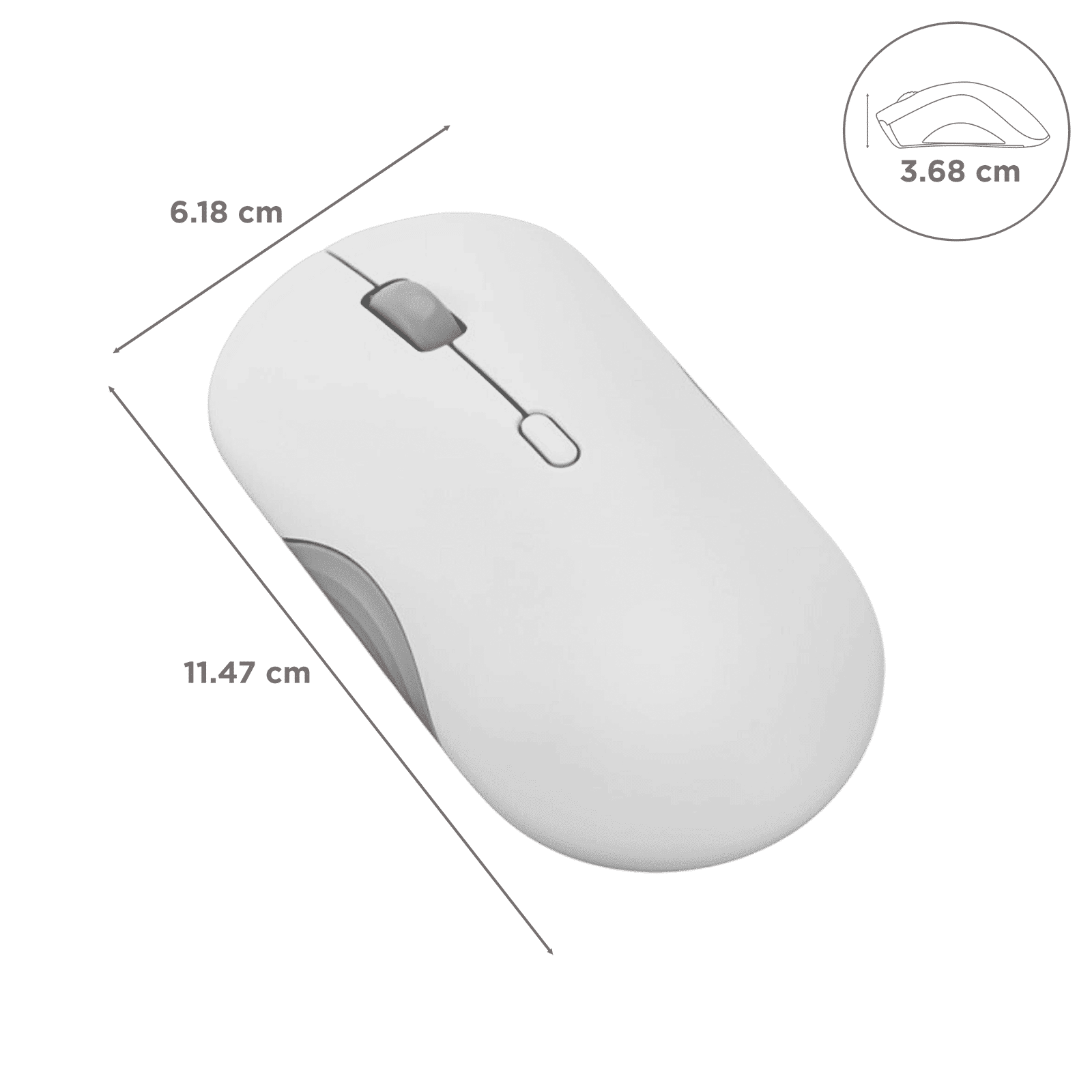 Lenovo 350 Silent Bluetooth 5.3 Wireless Optical Performance Mouse with Customizable Buttons (2400 DPI Adjustable, Full-size Ambidextrous Ergonomic, Cloud Grey)_3