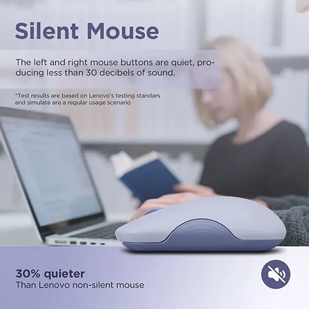 Lenovo 350 Silent Bluetooth 5.3 Wireless Optical Performance Mouse with Customizable Buttons (2400 DPI Adjustable, Full-size Ambidextrous Ergonomic, Meta Grape)_12