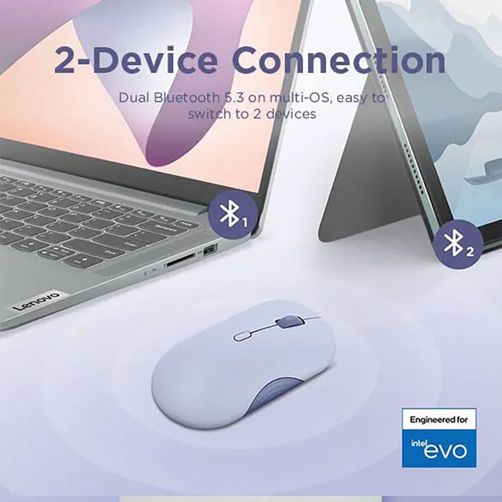 Lenovo 350 Silent Bluetooth 5.3 Wireless Optical Performance Mouse with Customizable Buttons (2400 DPI Adjustable, Full-size Ambidextrous Ergonomic, Meta Grape)_16