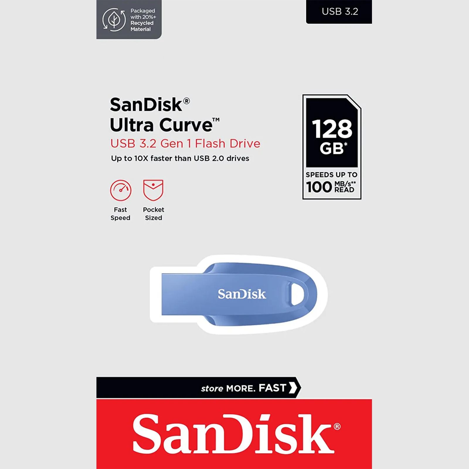 SanDisk Ultra Curve 256GB USB (3.2) Pen Drive (Built-In Keyring Loop, Blue) SanDisk Ultra Curve 256GB USB (3.2) Pen Drive (Built-In Keyring Loop, Blue)_5