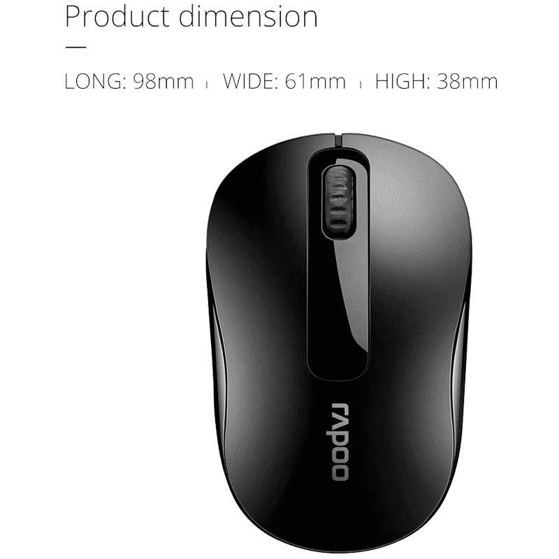 rapoo M10 1000 DPI Bluetooth Optical Mouse (Black)_6