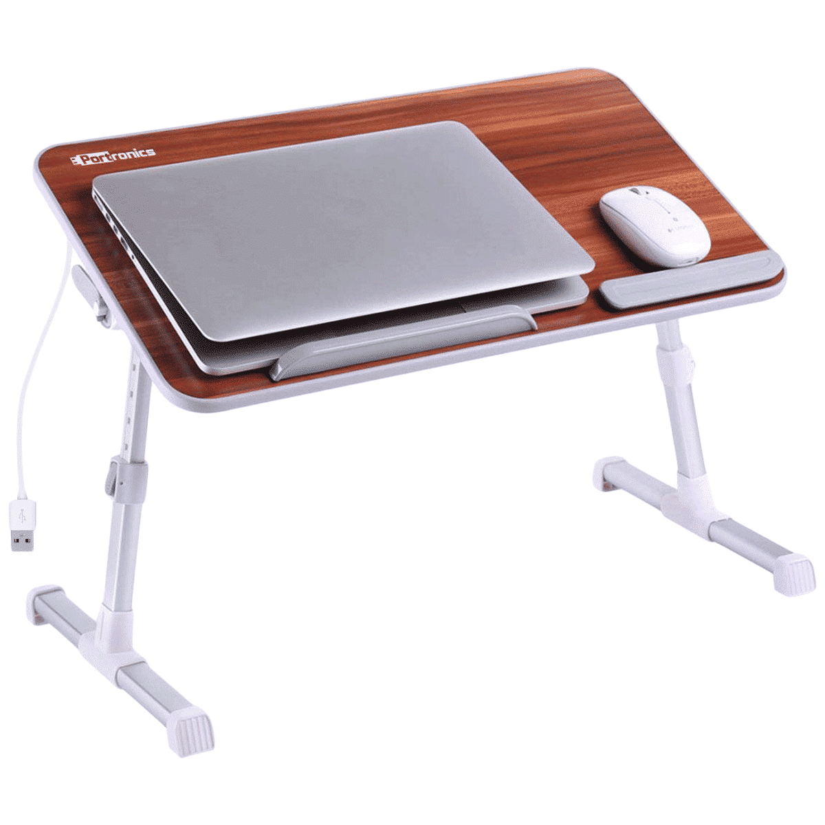 PORTRONICS My Buddy Plus Portable Laptop Stand (USB 2.0 Connector, POR-895, Brown)_1