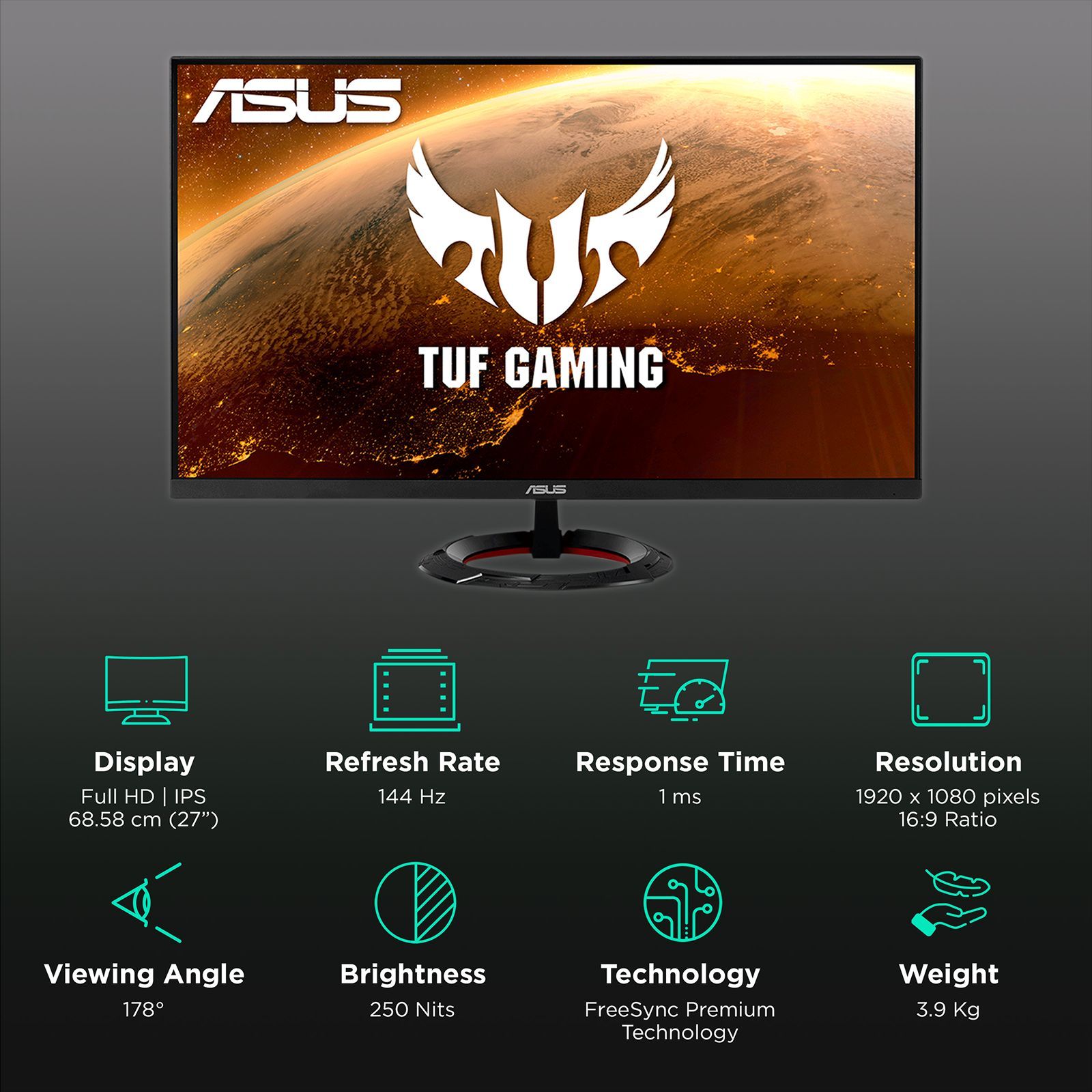 ASUS TUF 68.58 cm (27 inch) Full HD IPS Panel LED Ultra Slim Gaming Monitor with Extreme Low Motion Blur_2