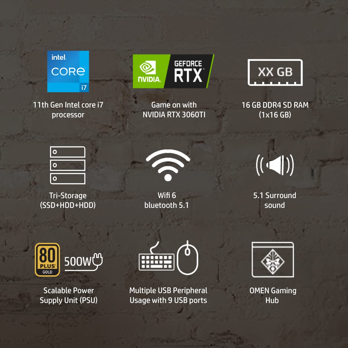 HP Pavilion TG01-2005in Core i7 Tower PC (16GB, 1TB SSD, NVIDIA GeForce RTX 3060 Ti, Windows 11 Home, Black)_5