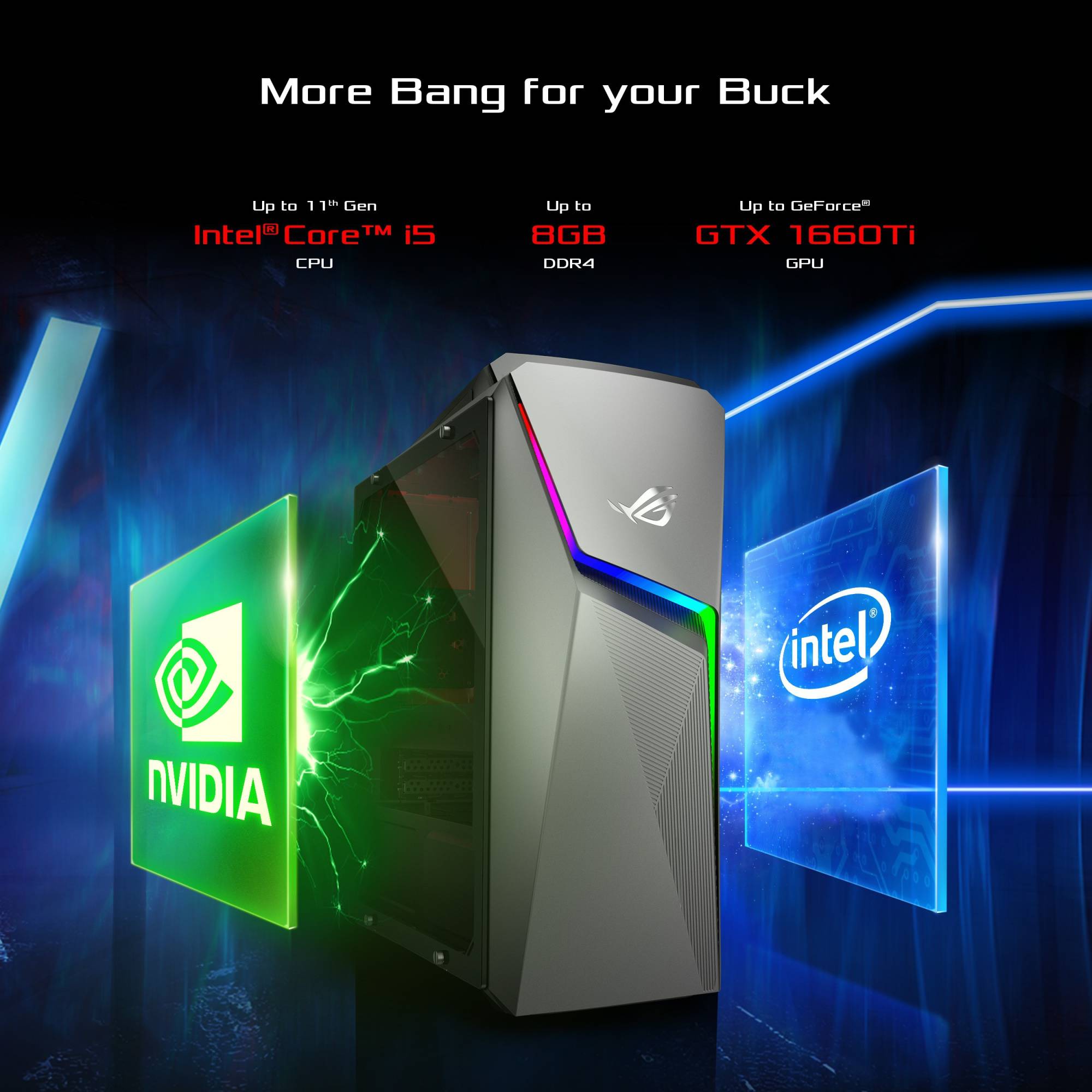 ASUS ROG Strix Core i5 Tower PC (8GB, 1TB HDD, 256GB SSD, NVIDIA GeForce GTX1660TI, Windows 11 Home, Gray)_10