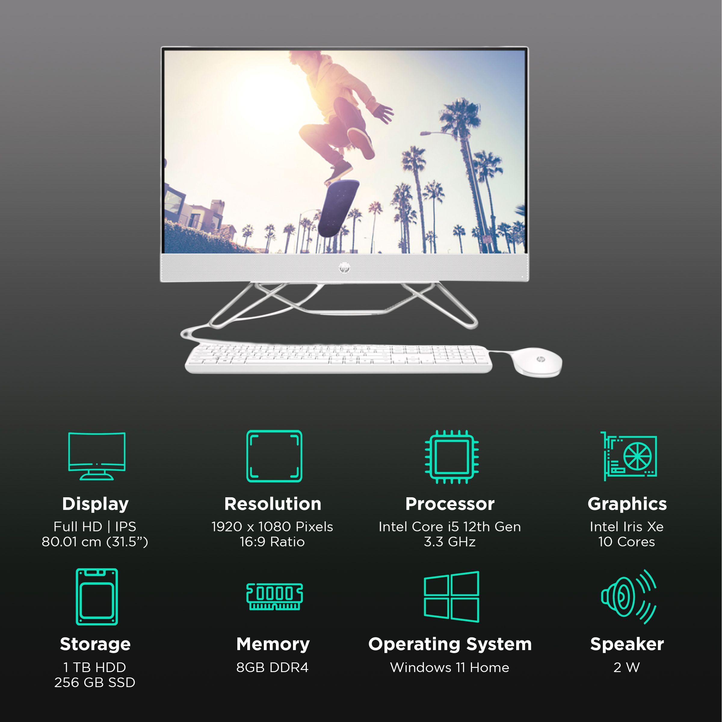 HP 27-cb1456in 31.5 Inch Full HD IPS Display Intel Core i5 12th Gen Windows 11 Home Desktop (8GB, 1TB HDD, 256GB SSD, Intel Iris Xe)_3