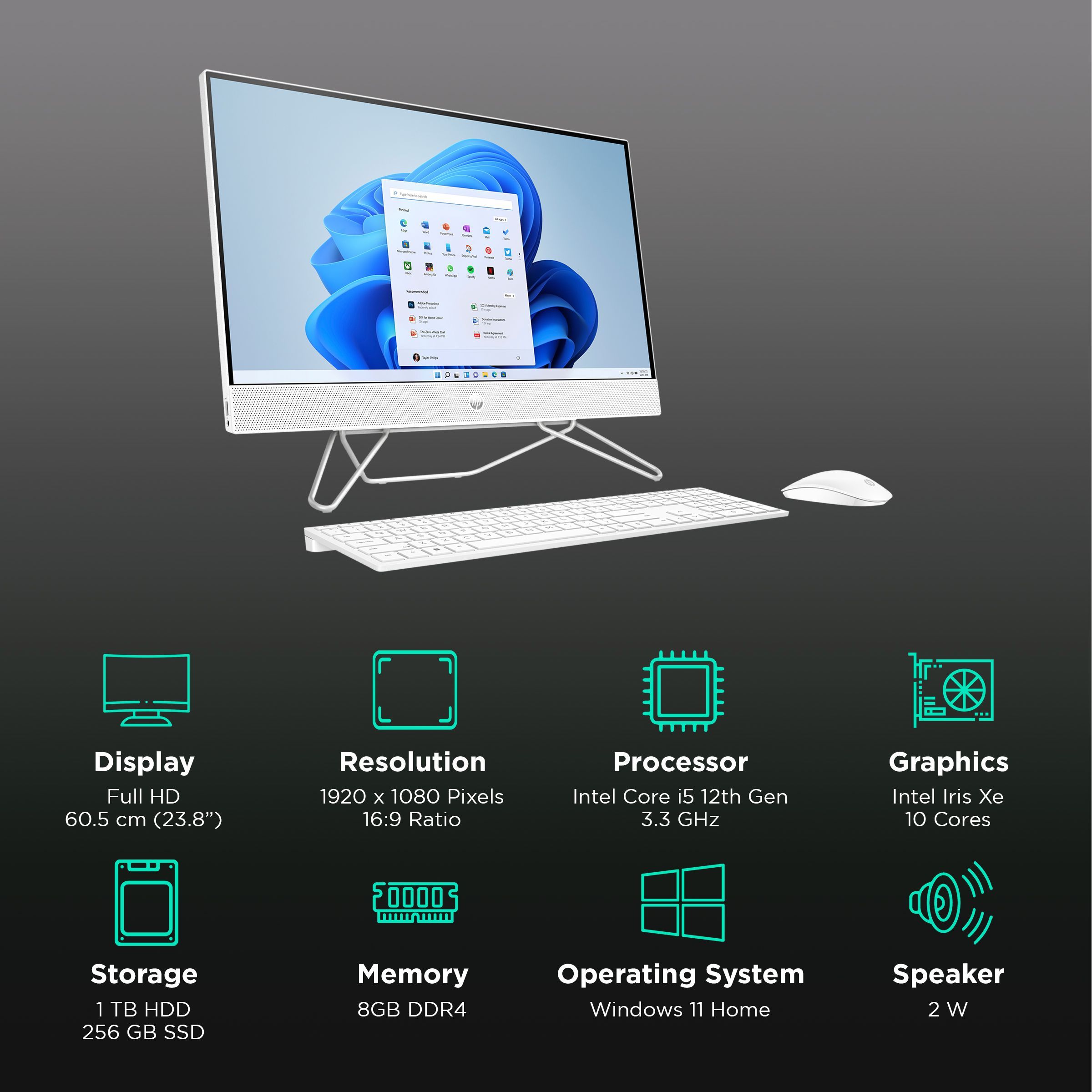 HP 24-cb1902in 23.8 Inch Full HD Display Intel Core i5 12th Gen Windows 11 Home Desktop (8GB, 1TB HDD, 256GB SSD, Intel Iris Xe) HP 24-cb1902in 23.8 Inch Full HD Display Intel Core i5 12th Gen Windows 11 Home Desktop (8GB, 1TB HDD, 256GB SSD, Intel Iris Xe)_3