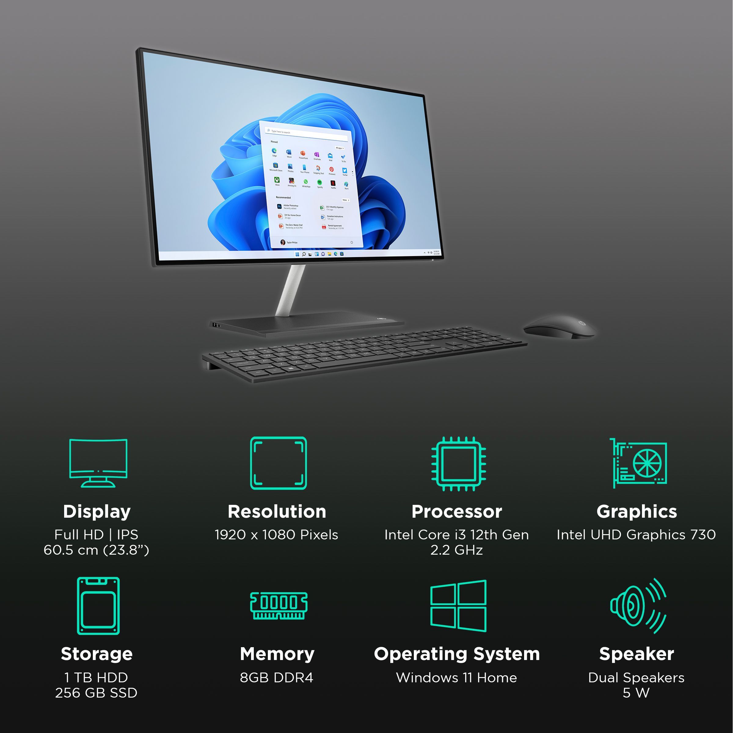 HP 24-ck0550in 23.8 Inch Full HD IPS Display Intel Core i3 12th Gen Windows 11 Home Desktop (8GB, 1TB HDD, 256GB SSD, Intel UHD 730) HP 24-ck0550in 23.8 Inch Full HD IPS Display Intel Core i3 12th Gen Windows 11 Home Desktop (8GB, 1TB HDD, 256GB SSD, Intel UHD 730)_3