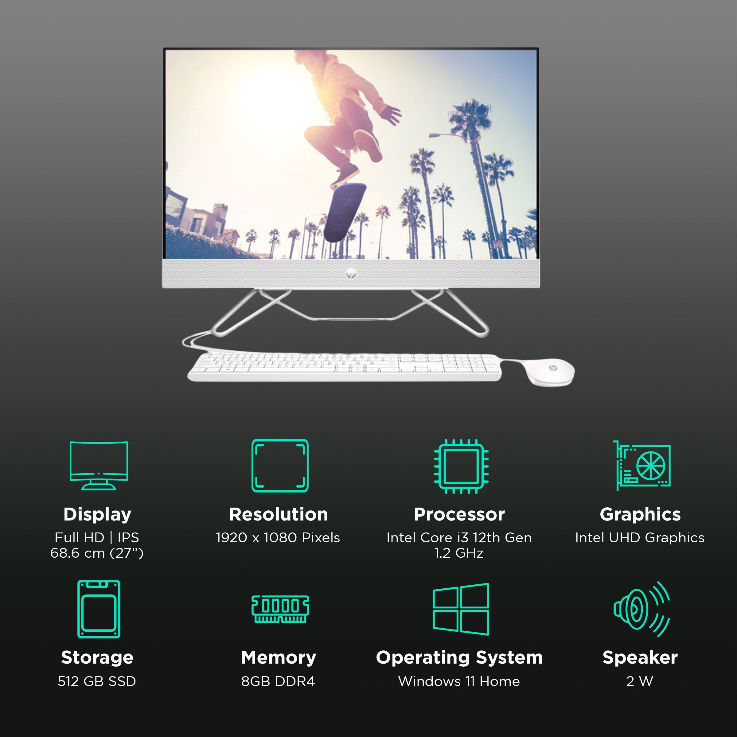 HP 27-cb1345in 27 Inch Full HD IPS Display Intel Core i3 12th Gen Windows 11 Home Desktop (8GB, 512GB SSD, Intel UHD) HP 27-cb1345in 27 Inch Full HD IPS Display Intel Core i3 12th Gen Windows 11 Home Desktop (8GB, 512GB SSD, Intel UHD)_3