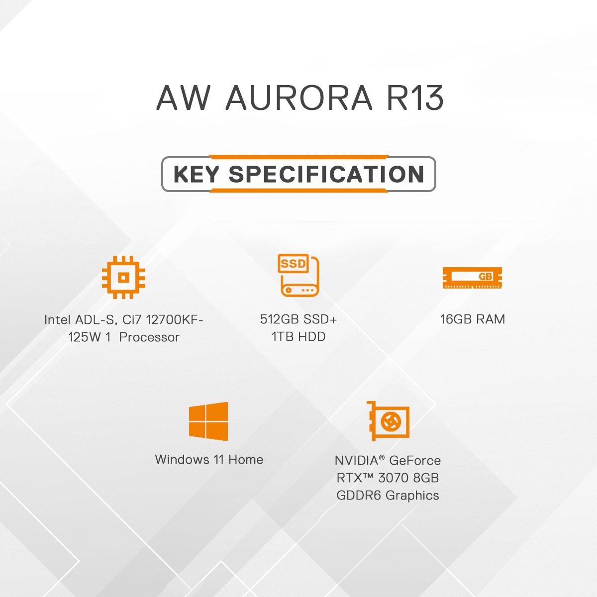 DELL Alienware Aurora R13 Core i7 12th Gen Gaming Tower (16GB, 1TB HDD, 512GB SSD, NVIDIA GeForce RTX 3070, Windows 11 Home, Lunar Light) DELL Alienware Aurora R13 Core i7 12th Gen Gaming Tower (16GB, 1TB HDD, 512GB SSD, NVIDIA GeForce RTX 3070, Windows 11 Home, Lunar Light)_8