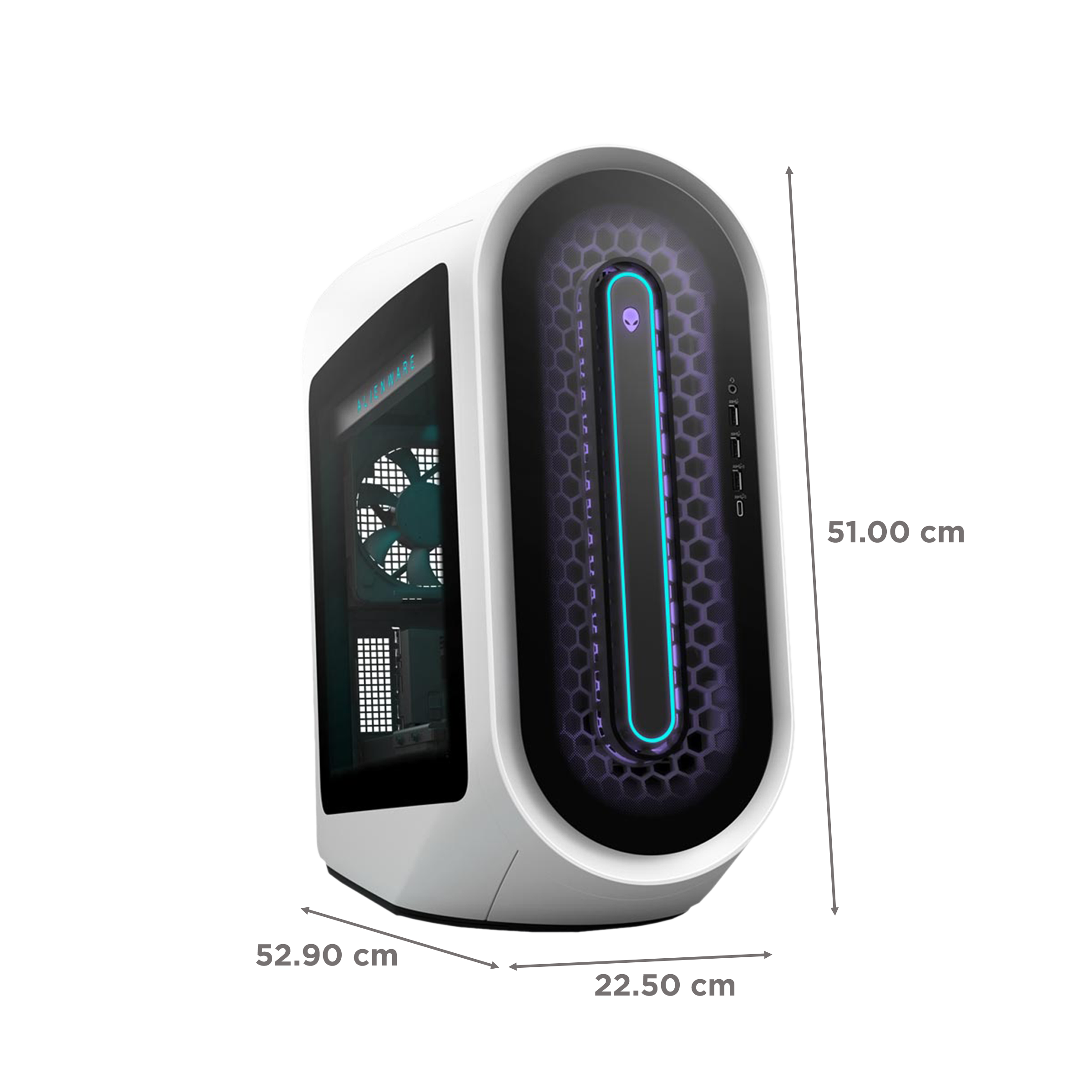 DELL Alienware Aurora R13 Core i7 Gaming Tower (16GB, 1TB HDD, 512GB SSD, NVIDIA GeForce RTX 3080, Windows 11 Home, Lunar Light)_2