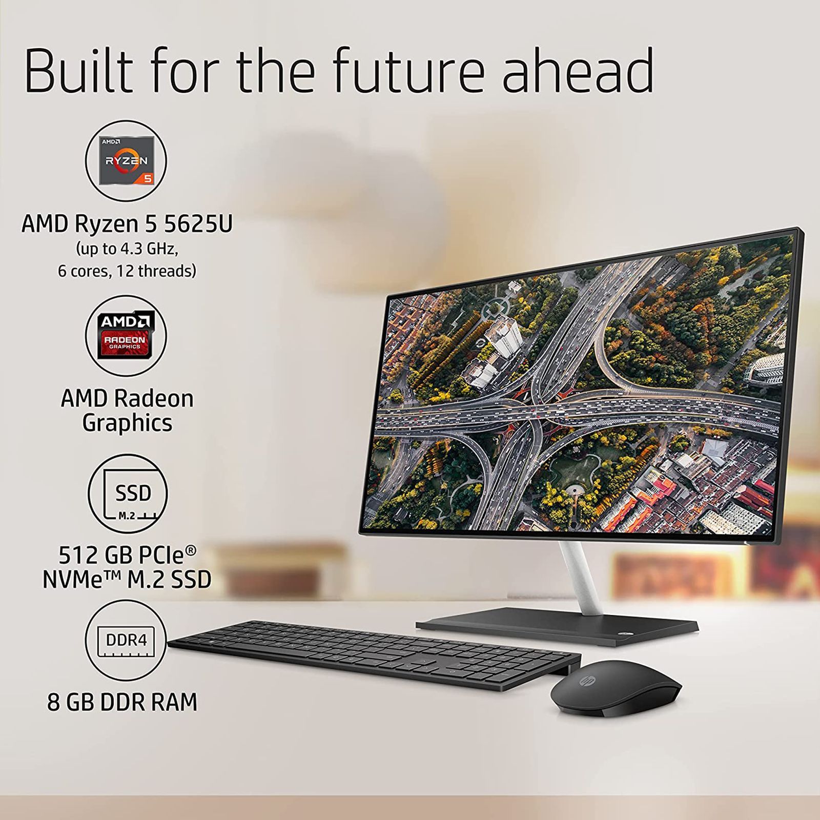 HP 24-ck0678in 23.8 Inch Full HD Display AMD Ryzen 5 Windows 11 Home Desktop (8GB, 512GB SSD, AMD Radeon)_5