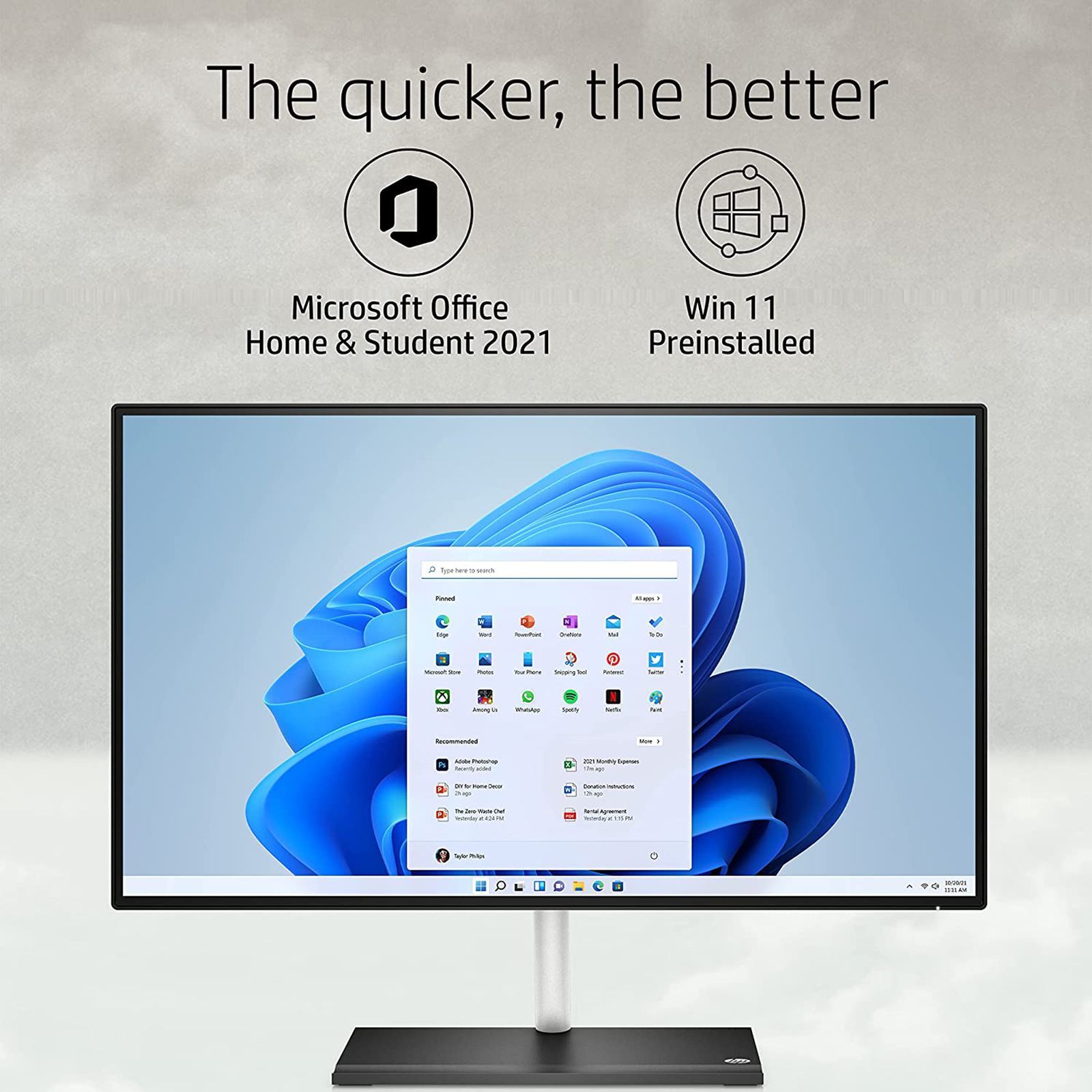 HP 24-ck0678in 23.8 Inch Full HD Display AMD Ryzen 5 Windows 11 Home Desktop (8GB, 512GB SSD, AMD Radeon)_8