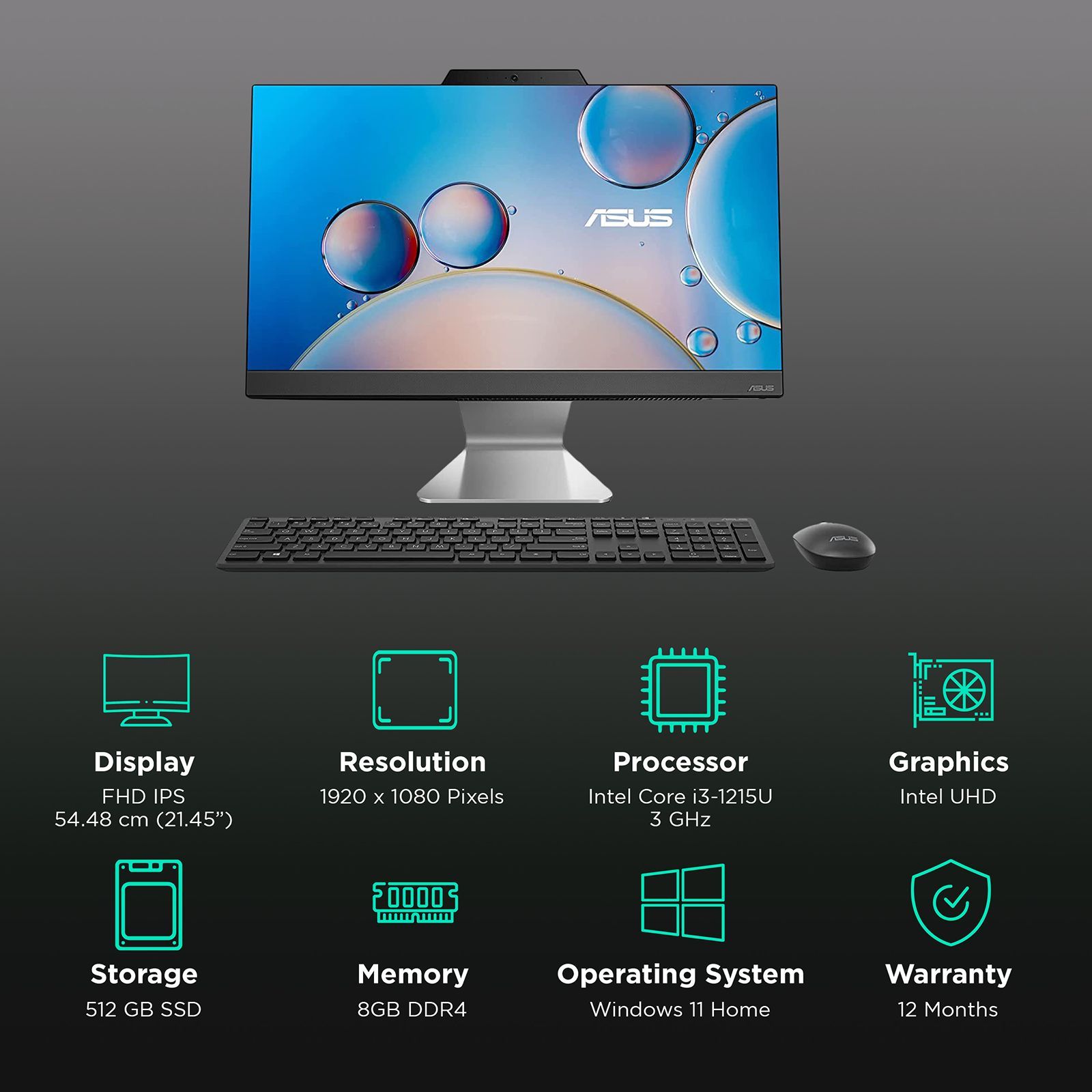ASUS AiO A3 Series 21.45 Inch Full HD IPS Display Intel Core i3 12th Gen Windows 11 Home Desktop (8GB, 512GB SSD, Intel UHD) ASUS AiO A3 Series 21.45 Inch Full HD IPS Display Intel Core i3 12th Gen Windows 11 Home Desktop (8GB, 512GB SSD, Intel UHD)_3