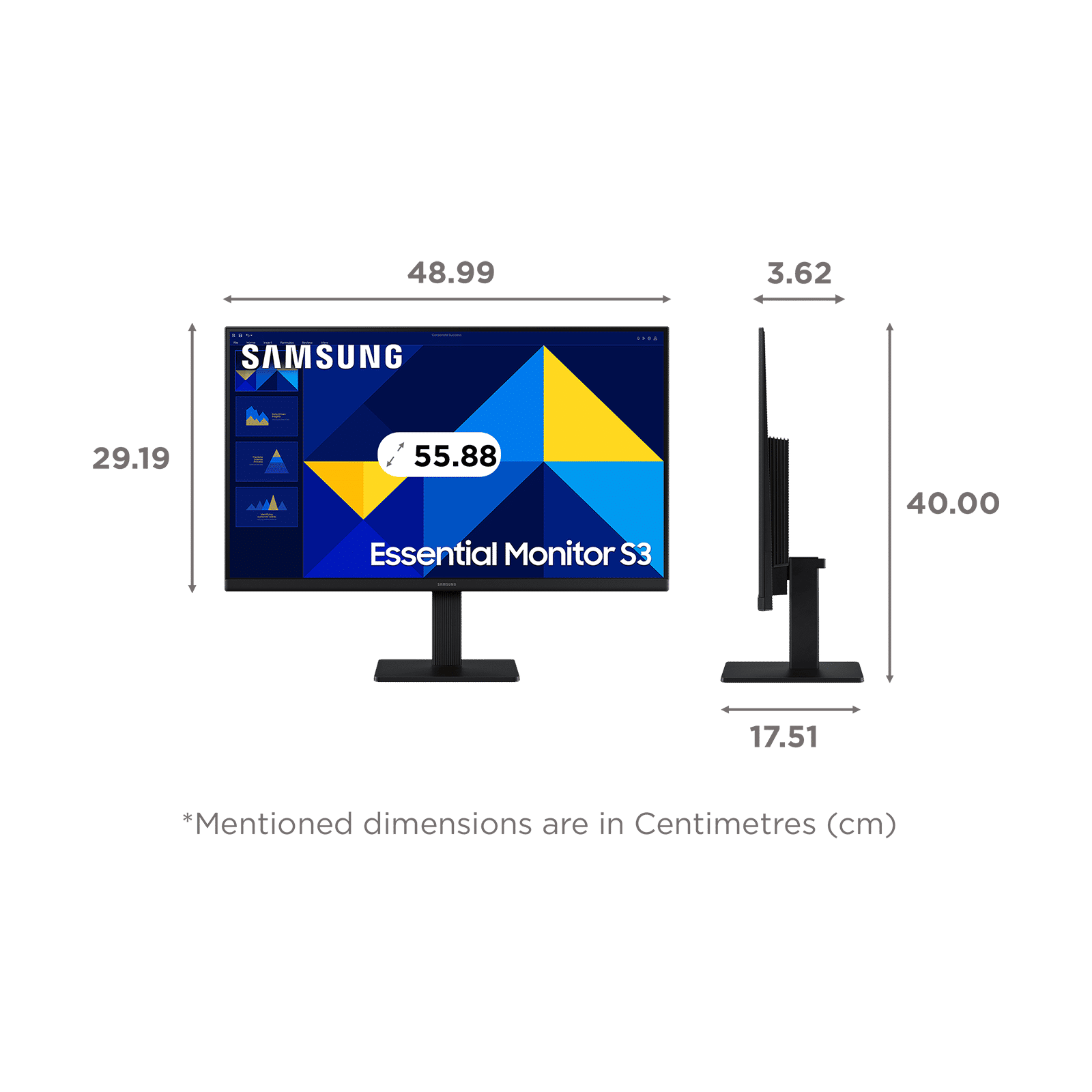  SAMSUNG Essential S3 55.88 cm (22 inch) Full HD IPS Panel Monitor with Flicker Free_2