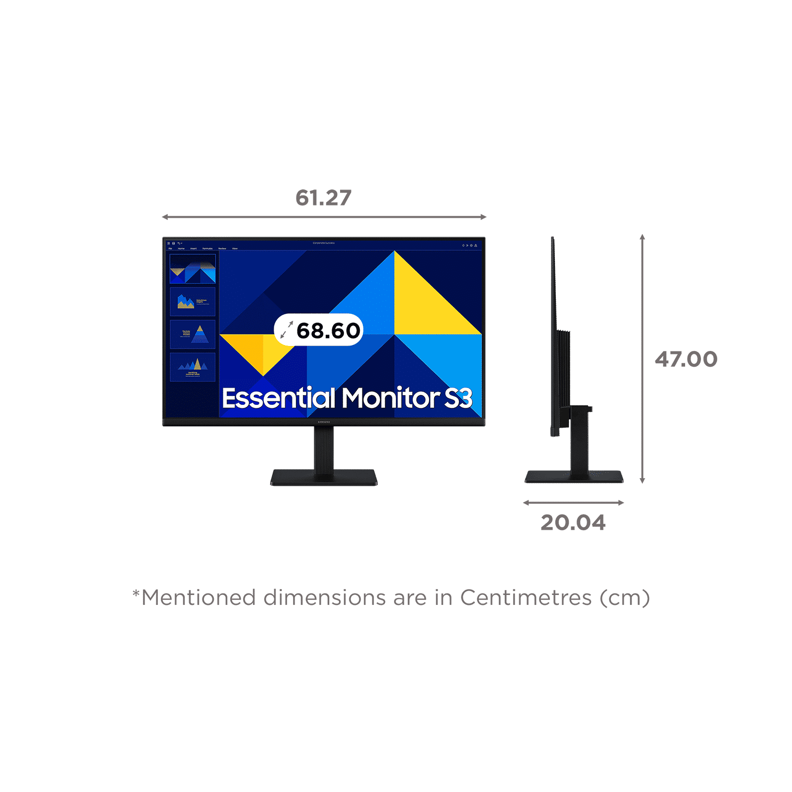 SAMSUNG Essential S3 68.6 cm (27 inch) Full HD IPS Panel Borderless Monitor with Eye Saver Mode & Less Screen Flickering_2