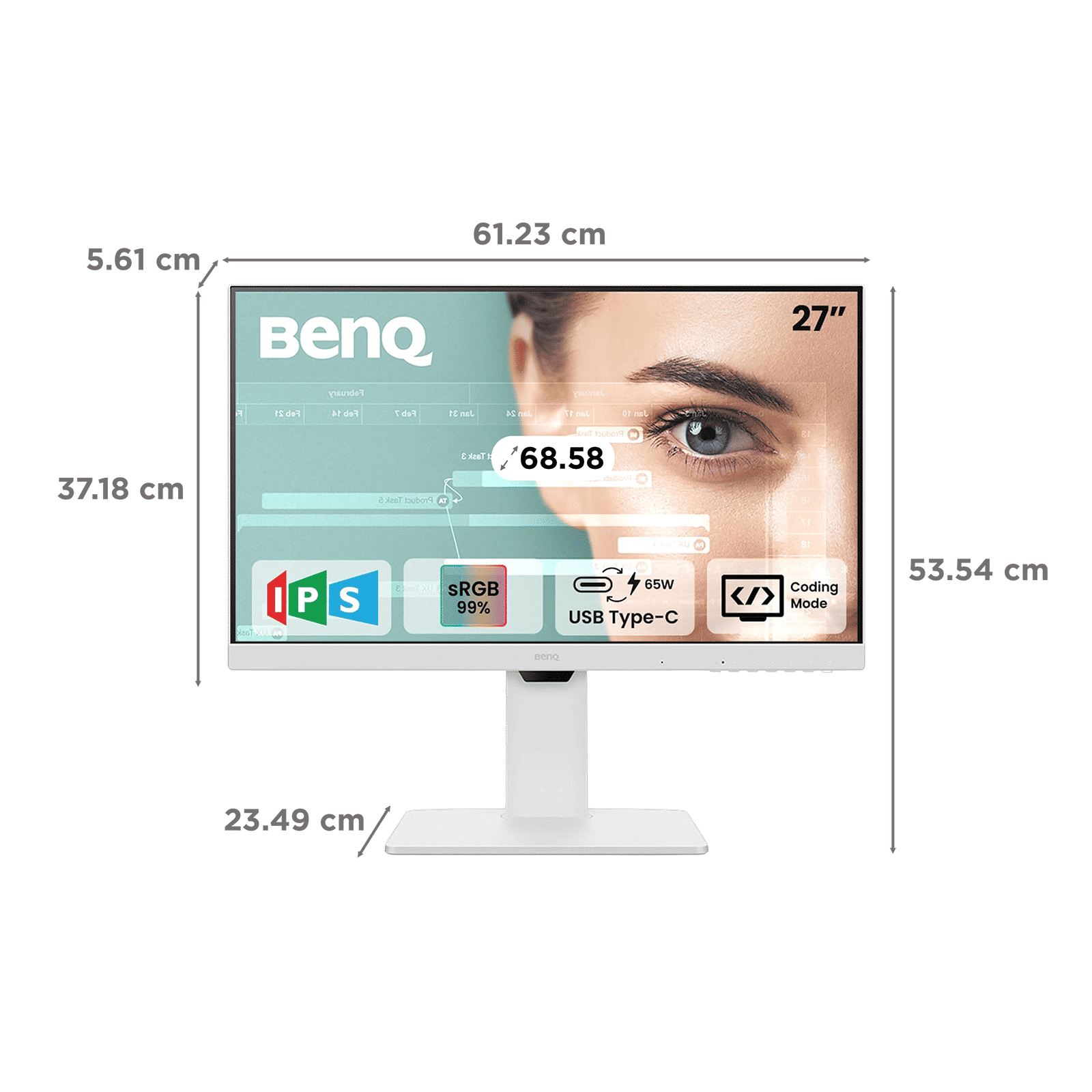 BenQ 68.58 cm (27 inch) Full HD IPS Panel LED Height Adjustable Monitor with 4W Inbuilt Speakers_2
