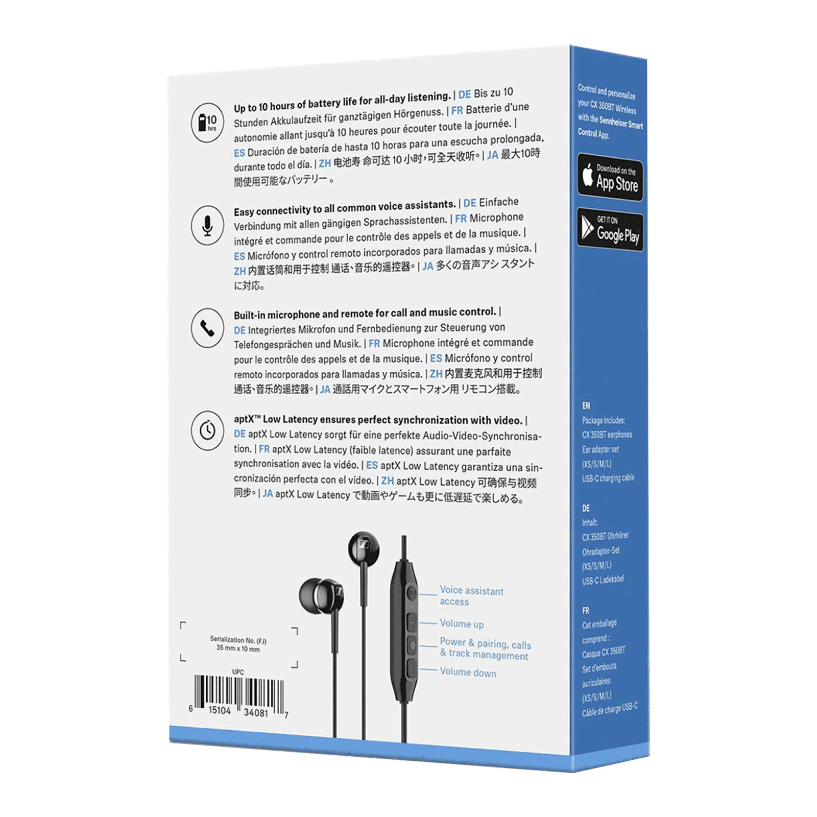 SENNHEISER CX350 Neckband (10 Hours Battery Life, Black)_10