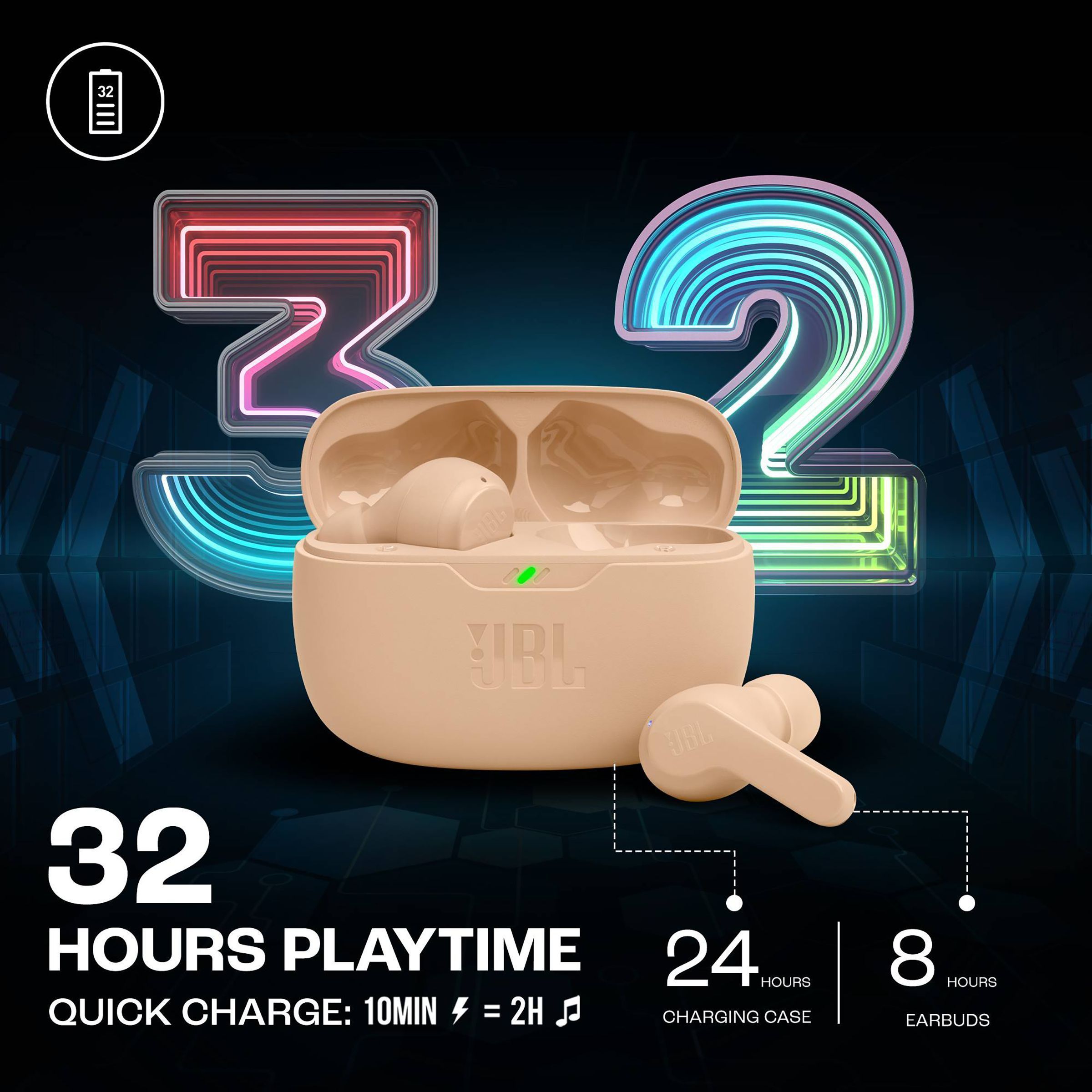 JBL Wave Beam JBLWBEAMBEG TWS Earbuds (IP54 Water Resistant, Deep Bass Sound, Beige)_18