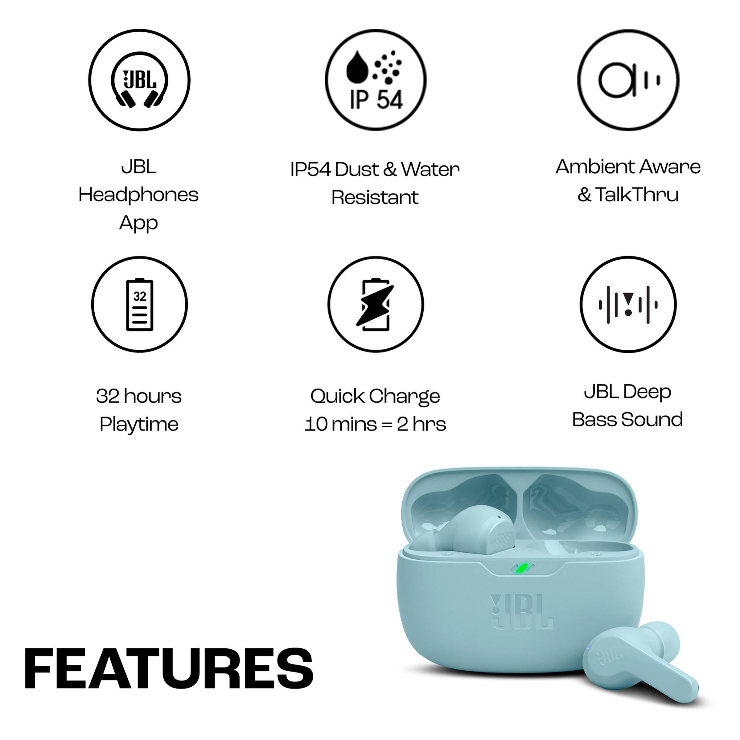 JBL Wave Beam JBLWBEAMMIT TWS Earbuds (IP54 Water Resistant, Deep Bass Sound, Mint)_14