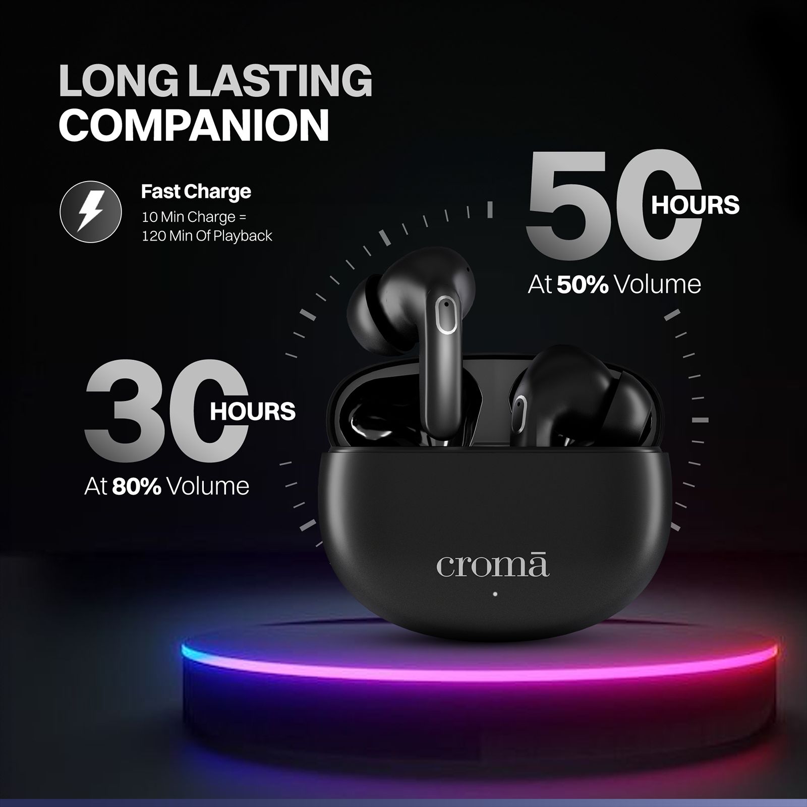 Croma CRSE045EPA030201 TWS Earbuds with Environmental Noise Cancellation (IPX4 Water Resistant, Siri & Google Voice Assistant, Black) Croma CRSE045EPA030201 TWS Earbuds with Environmental Noise Cancellation (IPX4 Water Resistant, Siri & Google Voice Assistant, Black)_11