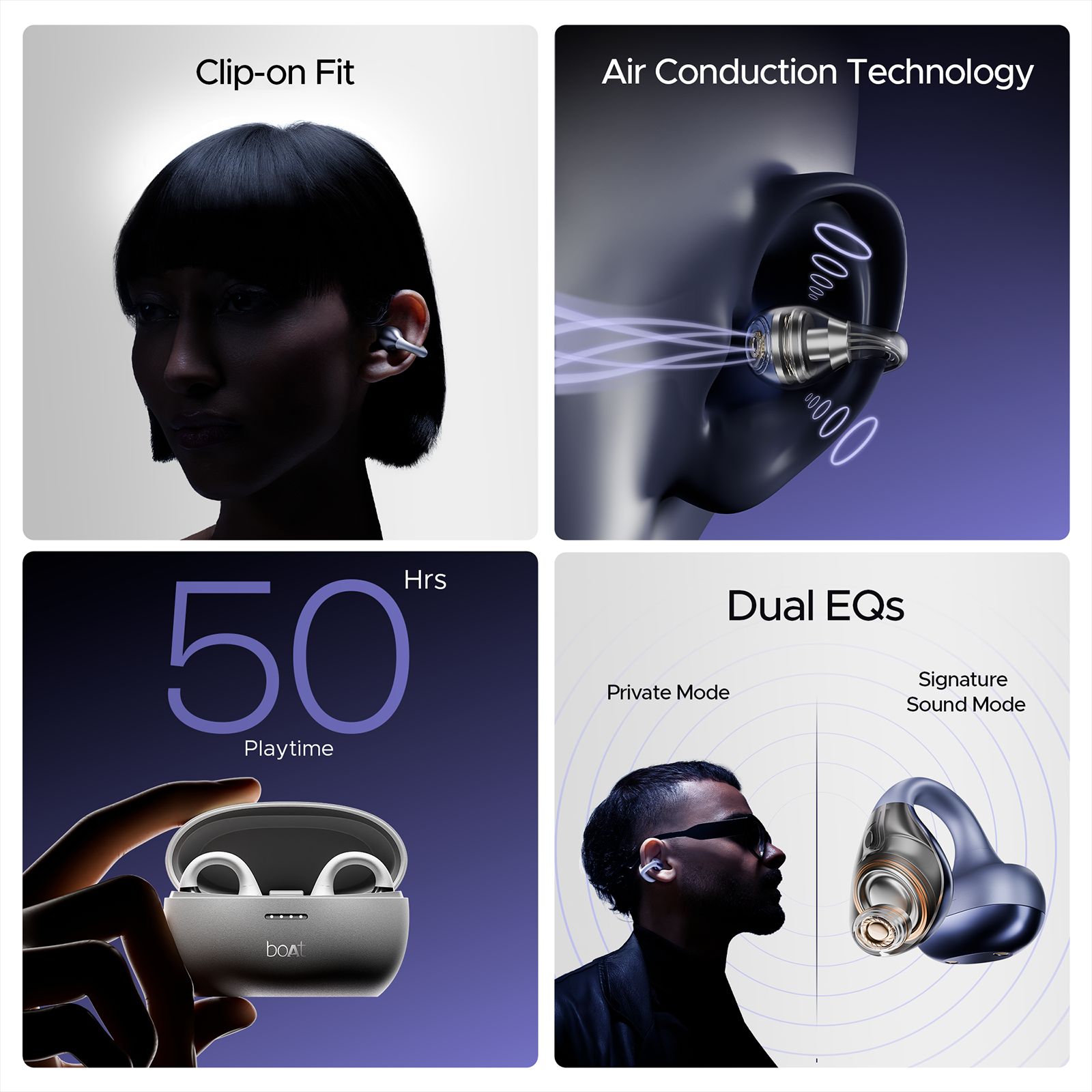 boAt Airdopes Loop TWS Earbuds with Noise Isolation (IPX4 Splash and Sweat Resistant, ASAP Charge, Lavender Mist)_4