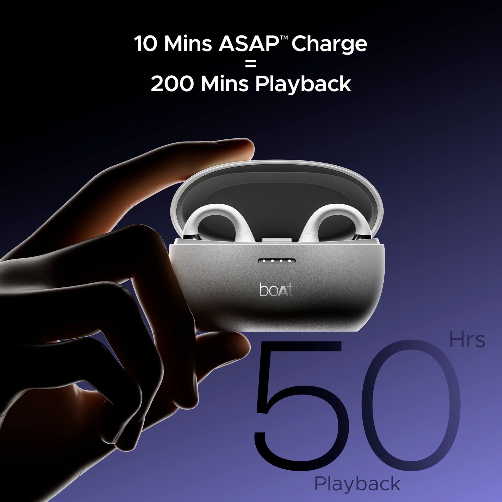 boAt Airdopes Loop TWS Earbuds with Noise Isolation (IPX4 Splash and Sweat Resistant, ASAP Charge, Pearl White)_5