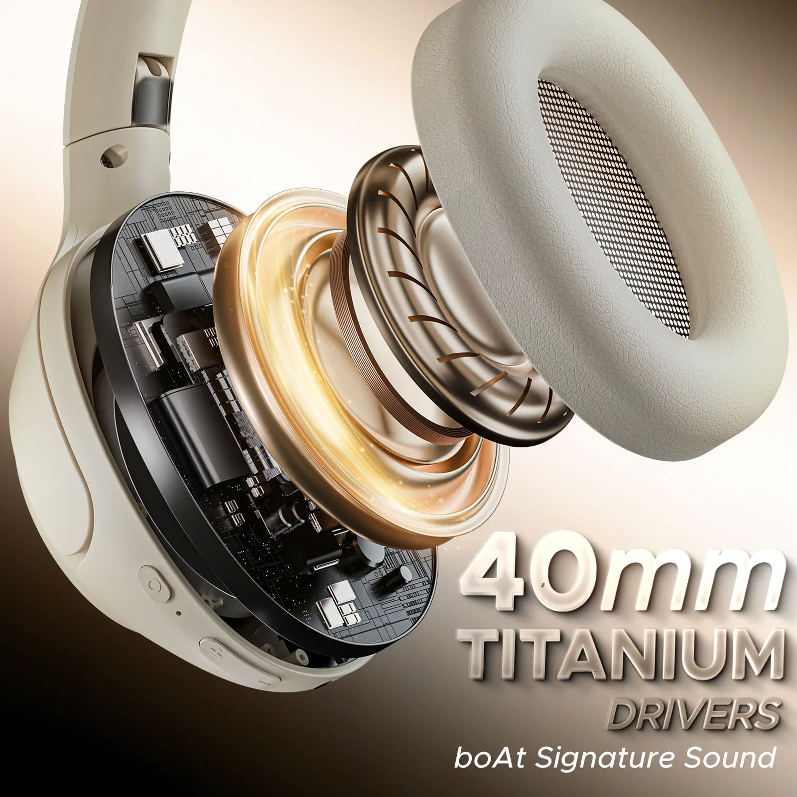 boAt Rockerz 551 ANC Pro Bluetooth Headphone with Mic (Active Noise Cancellation, Over Ear, Hazel Beige)_5