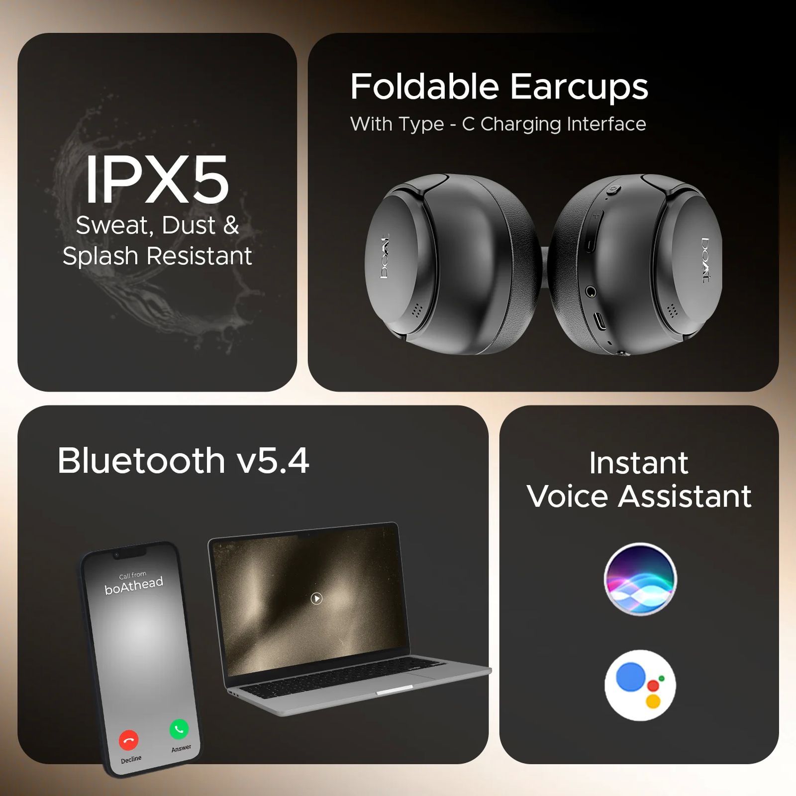 boAt Rockerz 551 ANC Pro Bluetooth Headphone with Mic (Active Noise Cancellation, Over Ear, Cosmic Black)_11