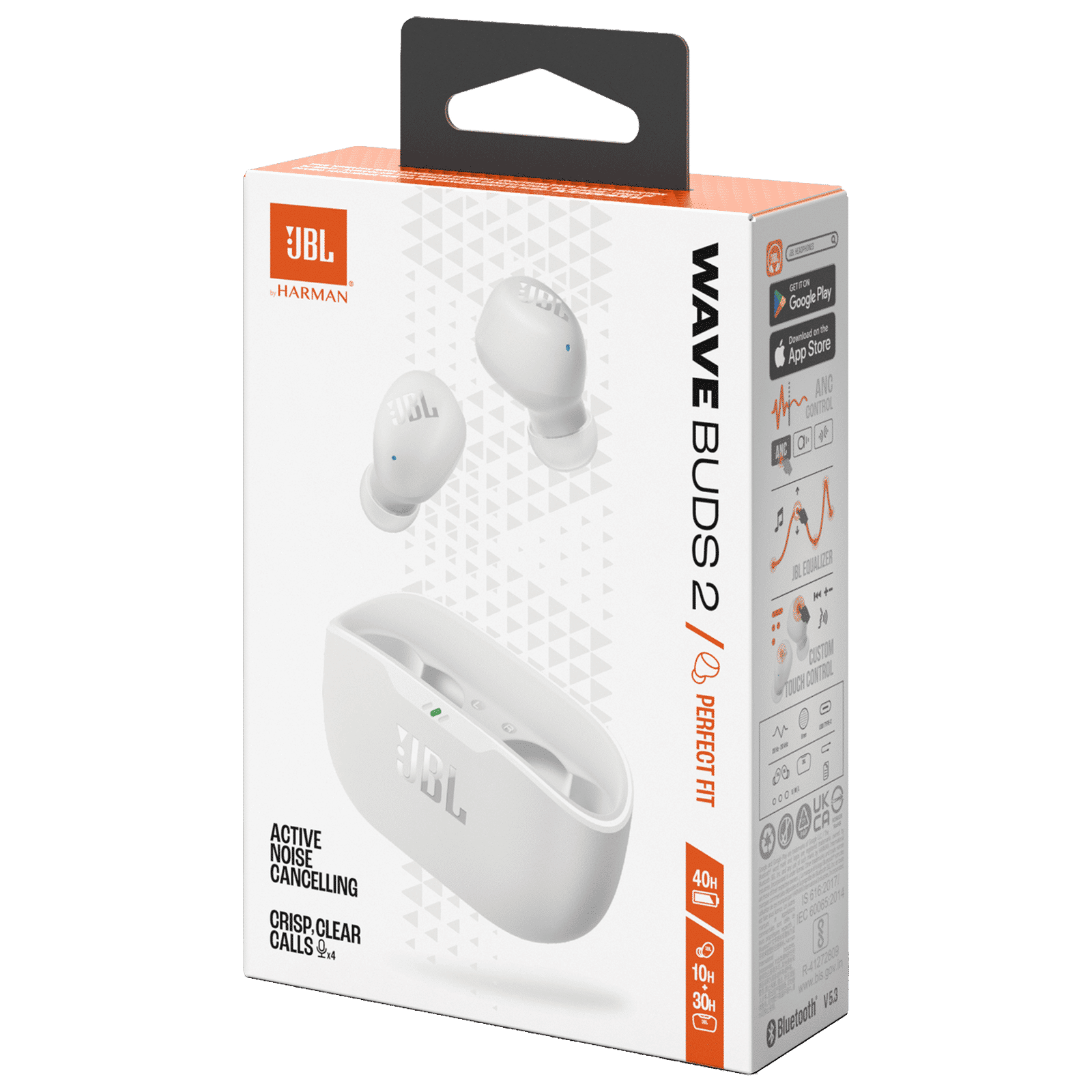 JBL Wave Buds 2 TWS Earbuds with Active Noise Cancellation (IP54 Water Resistant, 40 Hours Playtime, White) JBL Wave Buds 2 TWS Earbuds with Active Noise Cancellation (IP54 Water Resistant, 40 Hours Playtime, White)_7