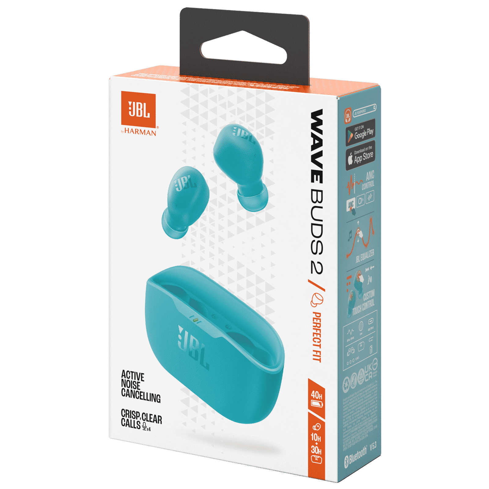 JBL Wave Buds 2 TWS Earbuds with Active Noise Cancellation (IP54 Water Resistant, 40 Hours Playtime, Blue)_7