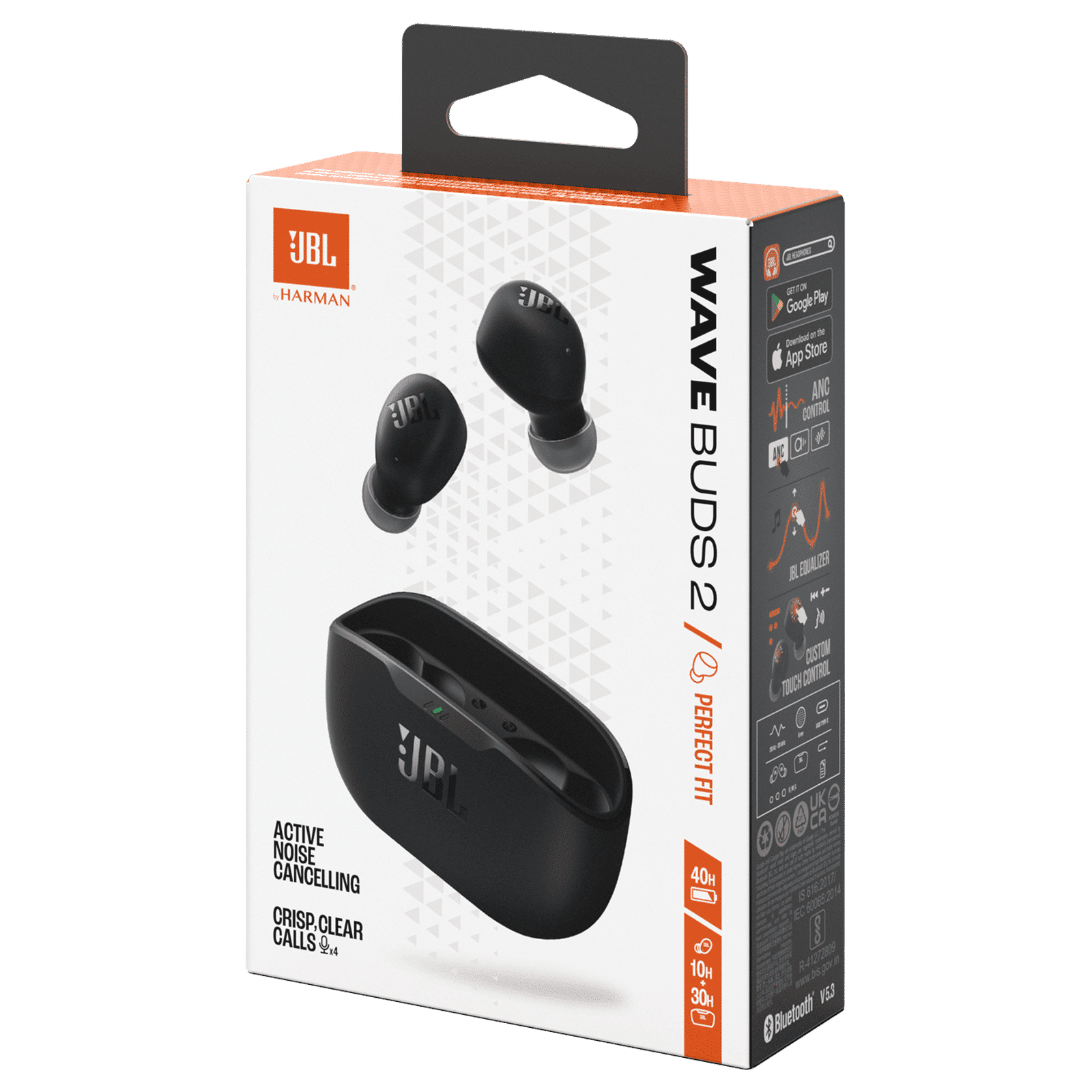 JBL Wave Buds 2 TWS Earbuds with Active Noise Cancellation (IP54 Water Resistant, 40 Hours Playtime, Black)_7