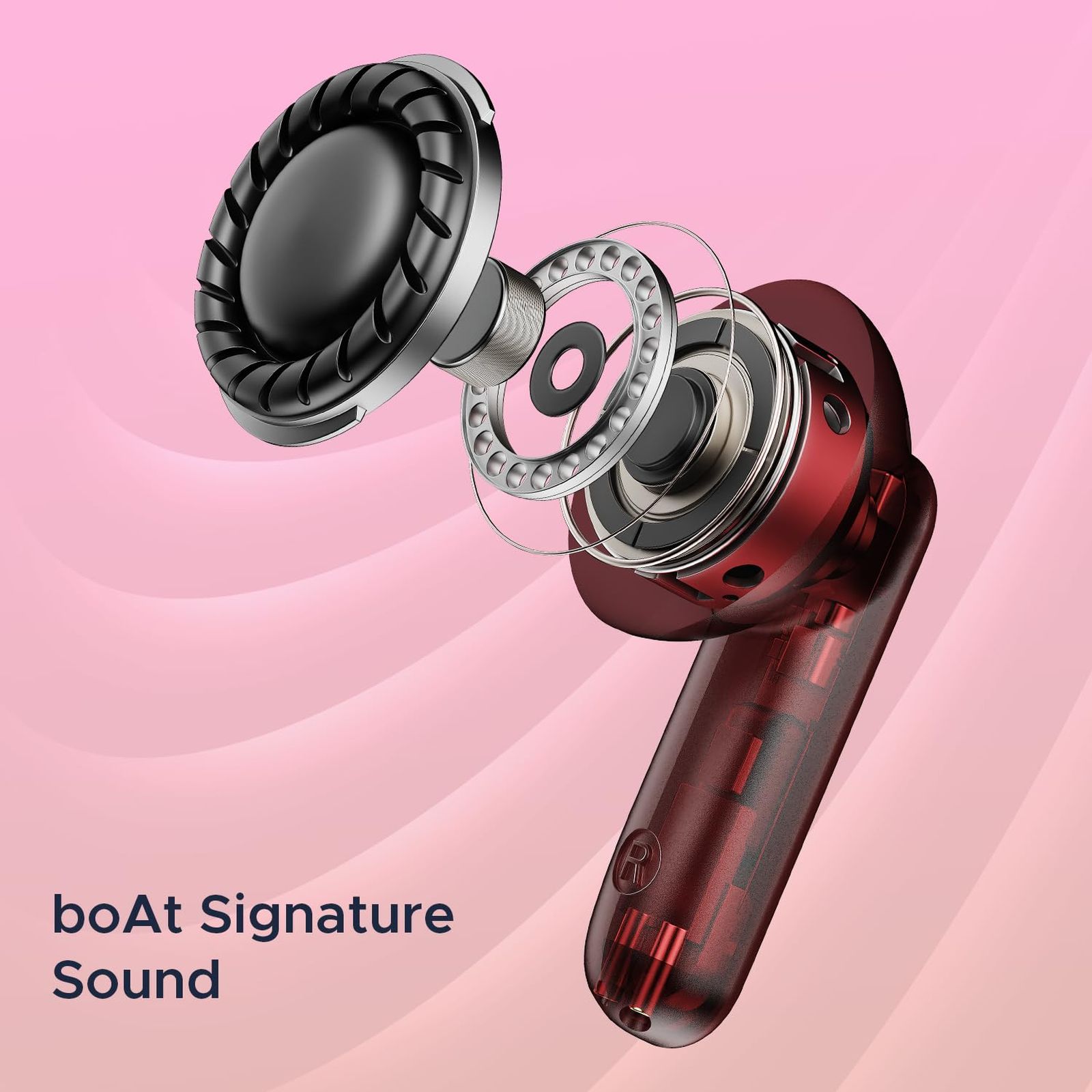 boAt Airdopes 191 ANC TWS Earbuds with Active Noise Cancellation (IPX5 Splash Resistant, 4Mics ENx, Pellucid Red)_9