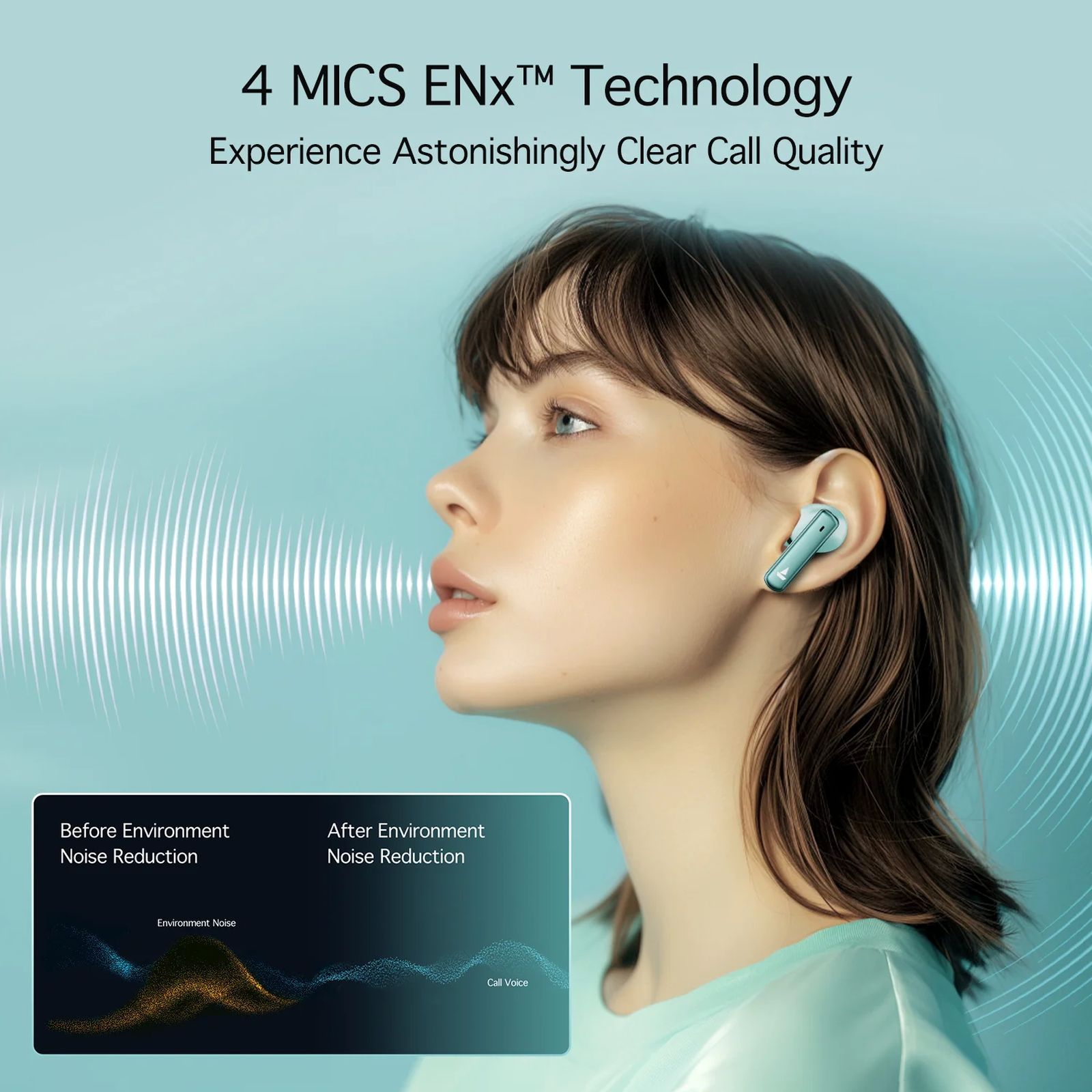 boAt Airdopes 181 Pro TWS Earbuds with Environmental Noise Cancellation (IPX5 Water Resistant, 4 Mics ENx Technology, Frosted Mint)_6