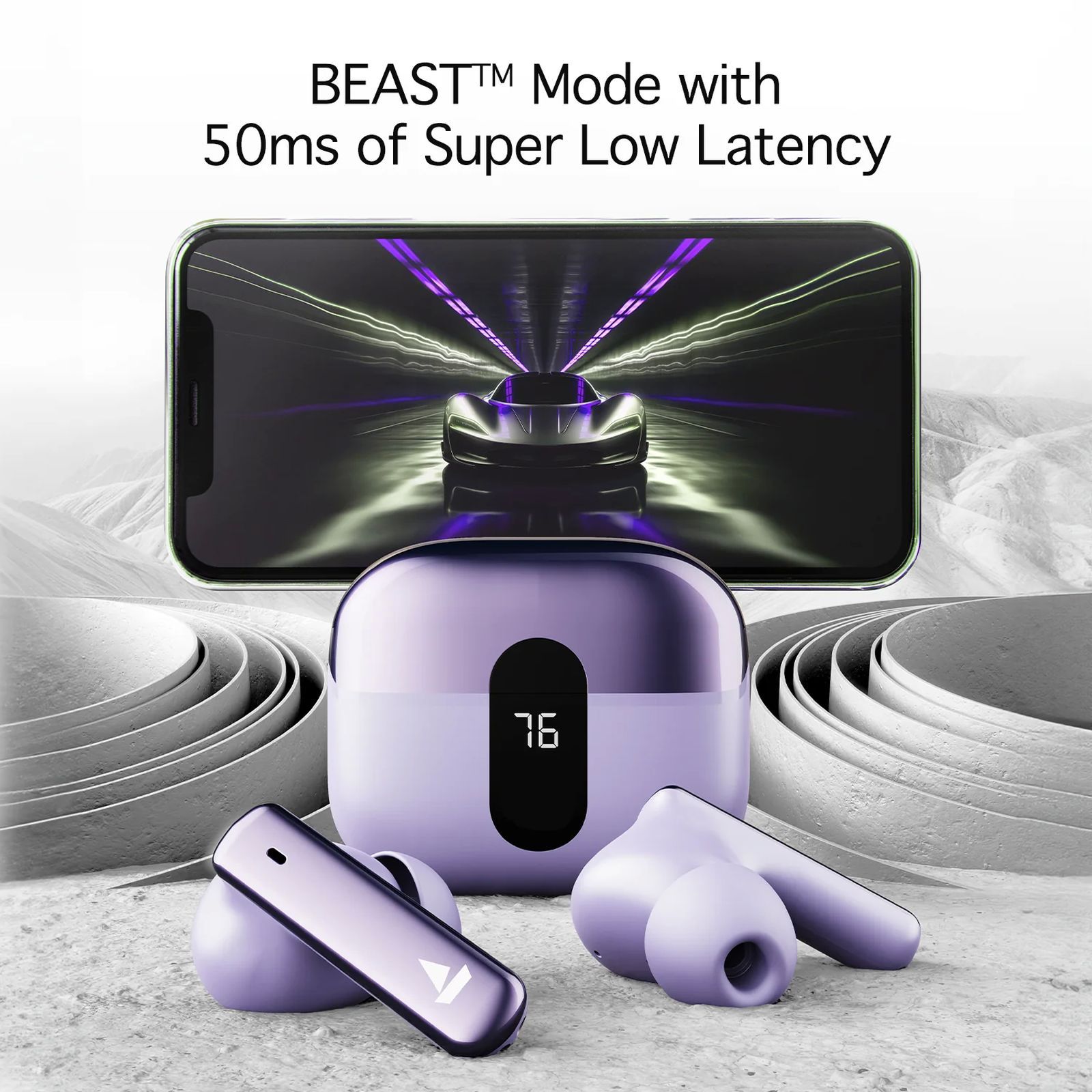 boAt Airdopes 181 Pro TWS Earbuds with Environmental Noise Cancellation (IPX5 Water Resistant, 4 Mics ENx Technology, Lilac Serenity)_6