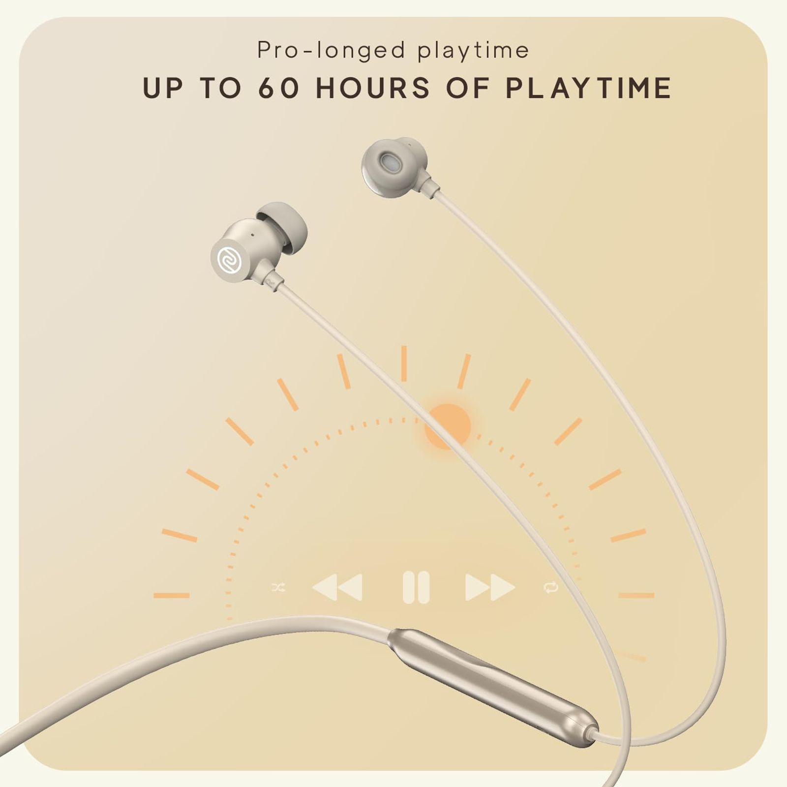 noise Airwave Pro Neckband with Active Noise Cancellation (IPX5 Water Resistant, Instacharge, Metallic Beige)_8