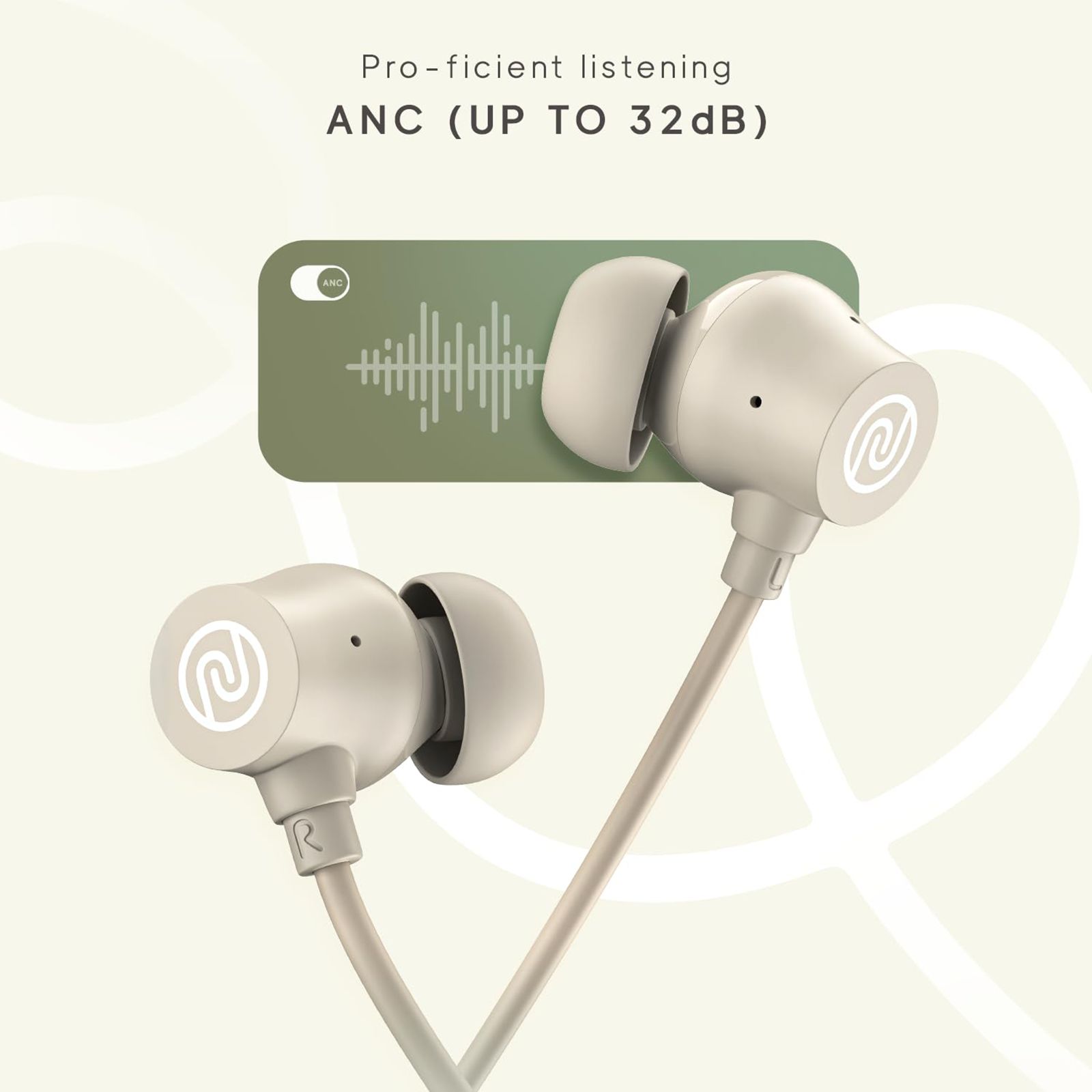 noise Airwave Pro Neckband with Active Noise Cancellation (IPX5 Water Resistant, Instacharge, Metallic Beige)_9