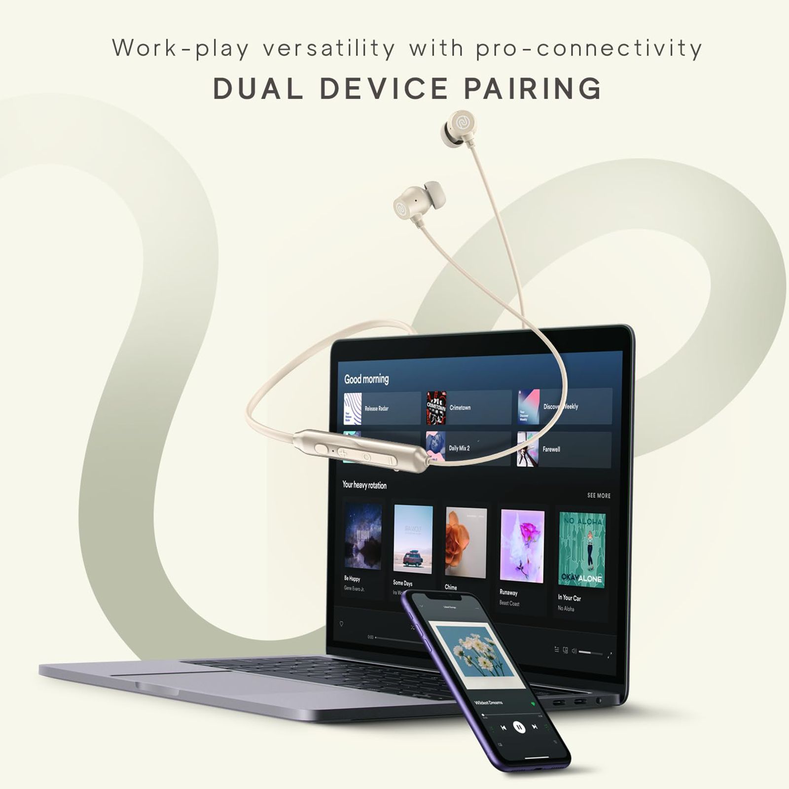 noise Airwave Pro Neckband with Active Noise Cancellation (IPX5 Water Resistant, Instacharge, Metallic Beige)_13