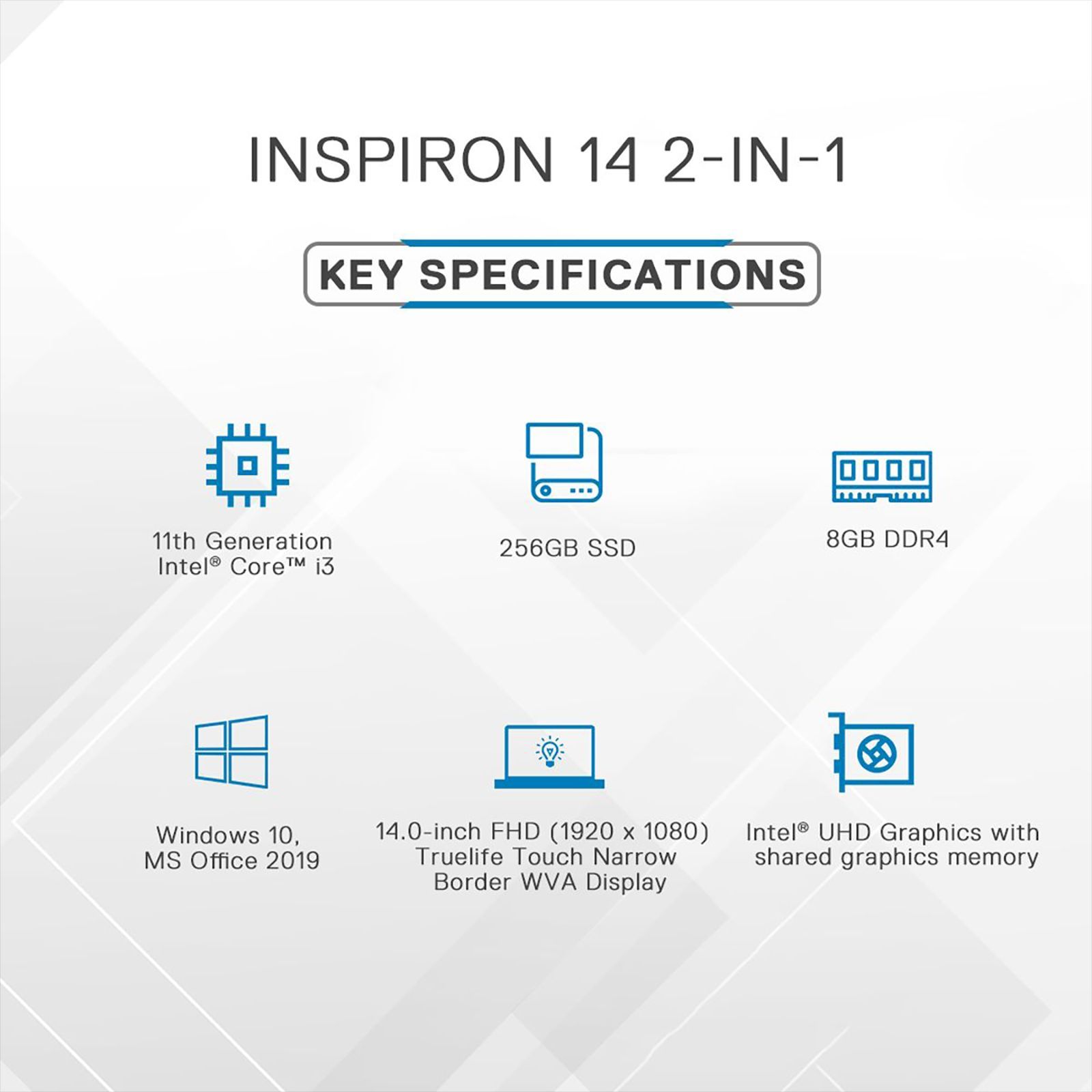 Dell Inspiron 5410 Intel Core i3 11th Gen (14 inch, 8GB, 256GB, Windows 10, MS Office 2019, Intel Iris Xe Graphics, FHD Touch Display, Silver, D560563WIN9S) Dell Inspiron 5410 Intel Core i3 11th Gen (14 inch, 8GB, 256GB, Windows 10, MS Office 2019, Intel Iris Xe Graphics, FHD Touch Display, Silver, D560563WIN9S)_13