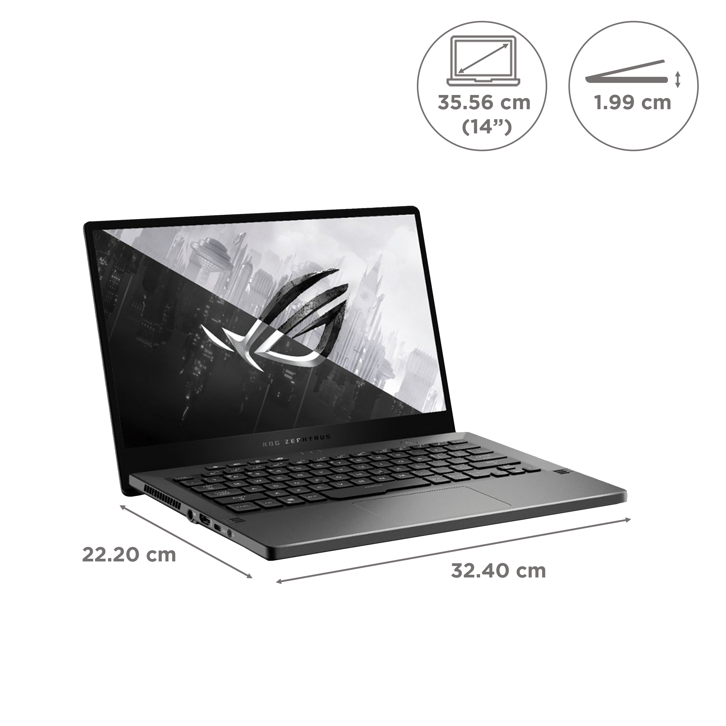 ASUS ROG Zephyrus G14 AMD Ryzen 9 (14 inch, 16GB, 512GB, Windows 10, MS Office 2019, NVIDIA GeForce RTX 3050 Ti Graphics, FHD IPS Display, Eclipse Grey, GA401QE-HZ176TS)_2