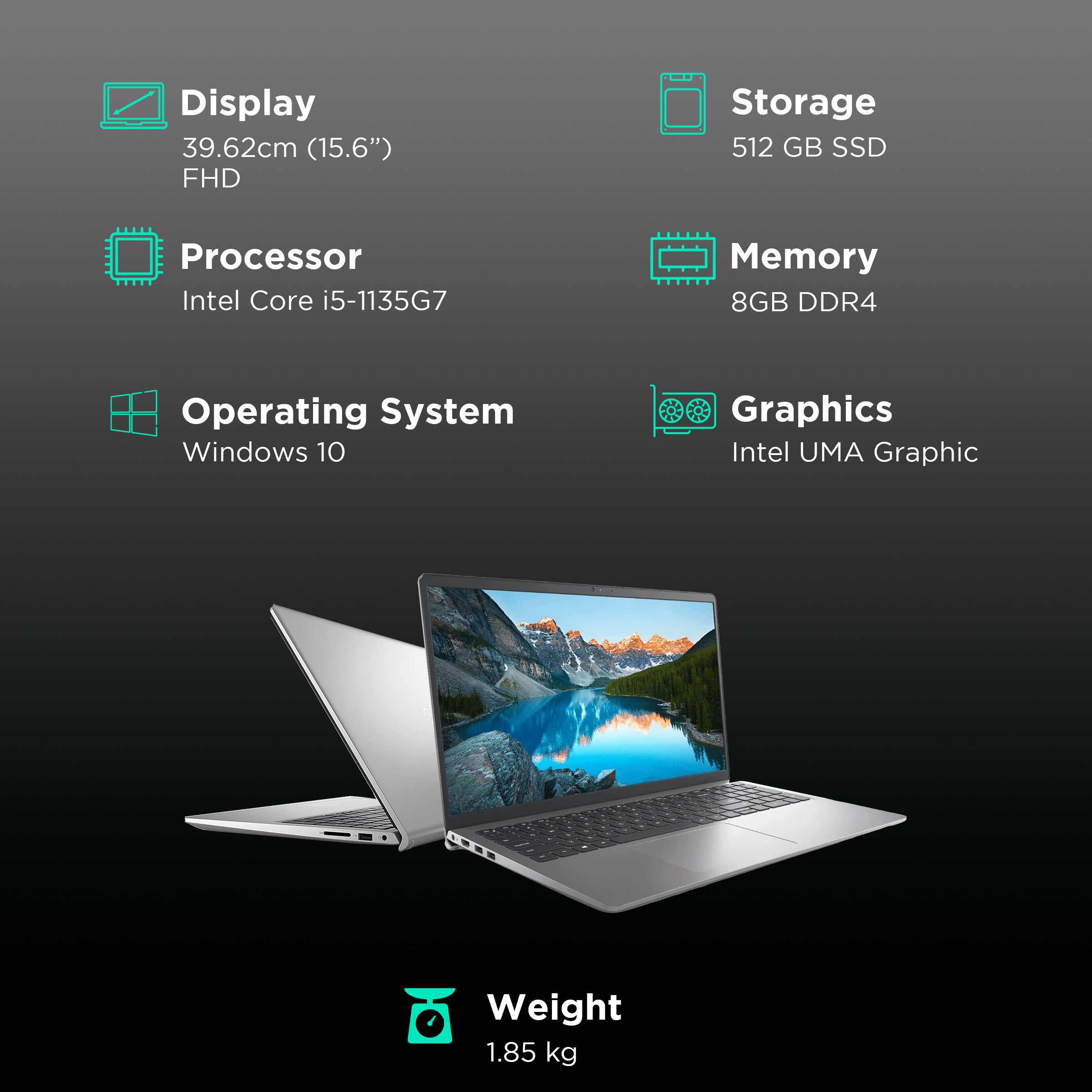 DELL Inspiron 3511 Intel Core i5 11th Gen (15.6 inch, 8GB, 512GB, Windows 10, MS Office, Intel UMA Graphics, FHD Display, Carbon Black, D560509WIN9S)_3