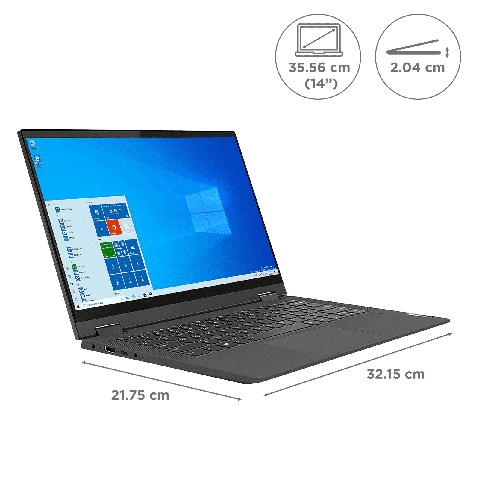 Lenovo IdeaPad Flex 5 Intel Core i7 11th Gen (14 inch, 16GB, 512GB, Windows 10, MS Office, Intel Iris Xe Graphics, FHD IPS Display, Graphite Grey, 82HS0159IN)_2