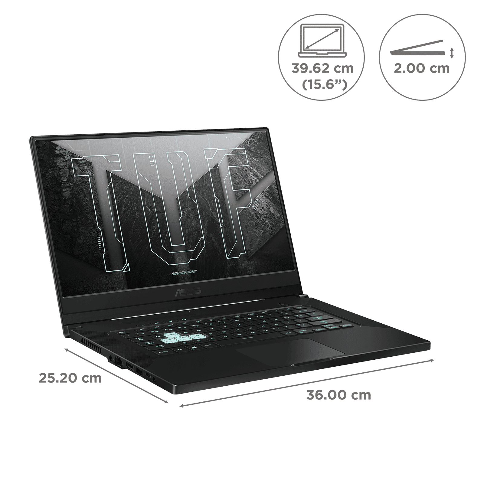 ASUS TUF Dash F15 Intel Core i5 11th Gen (15.6 inch, 16GB, 512GB, Windows 11, MS Office 2019, NVIDIA GeForce RTX 3060 Graphics, FHD IPS Display, Eclipse Grey, FX516PMZ-HN183WS)_2