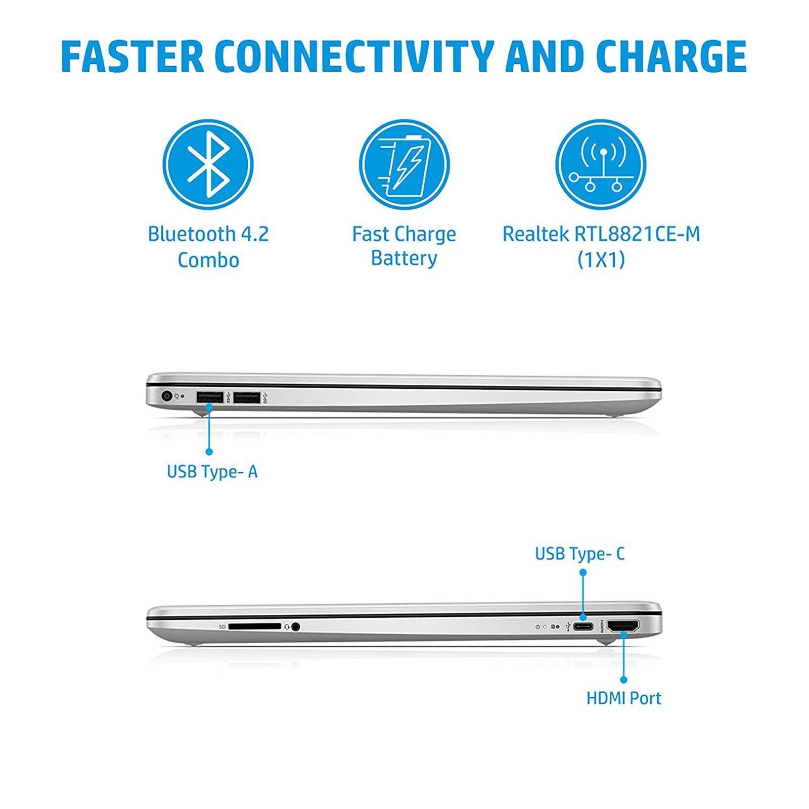 HP 15s-eq2143AU AMD Ryzen 3 5300U Thin & Light Laptop (8GB, 512GB SSD, Windows 11 Home, 15.6 inch Full HD Display, MS Office 2019, Natural Silver, 1.69 KG)_5