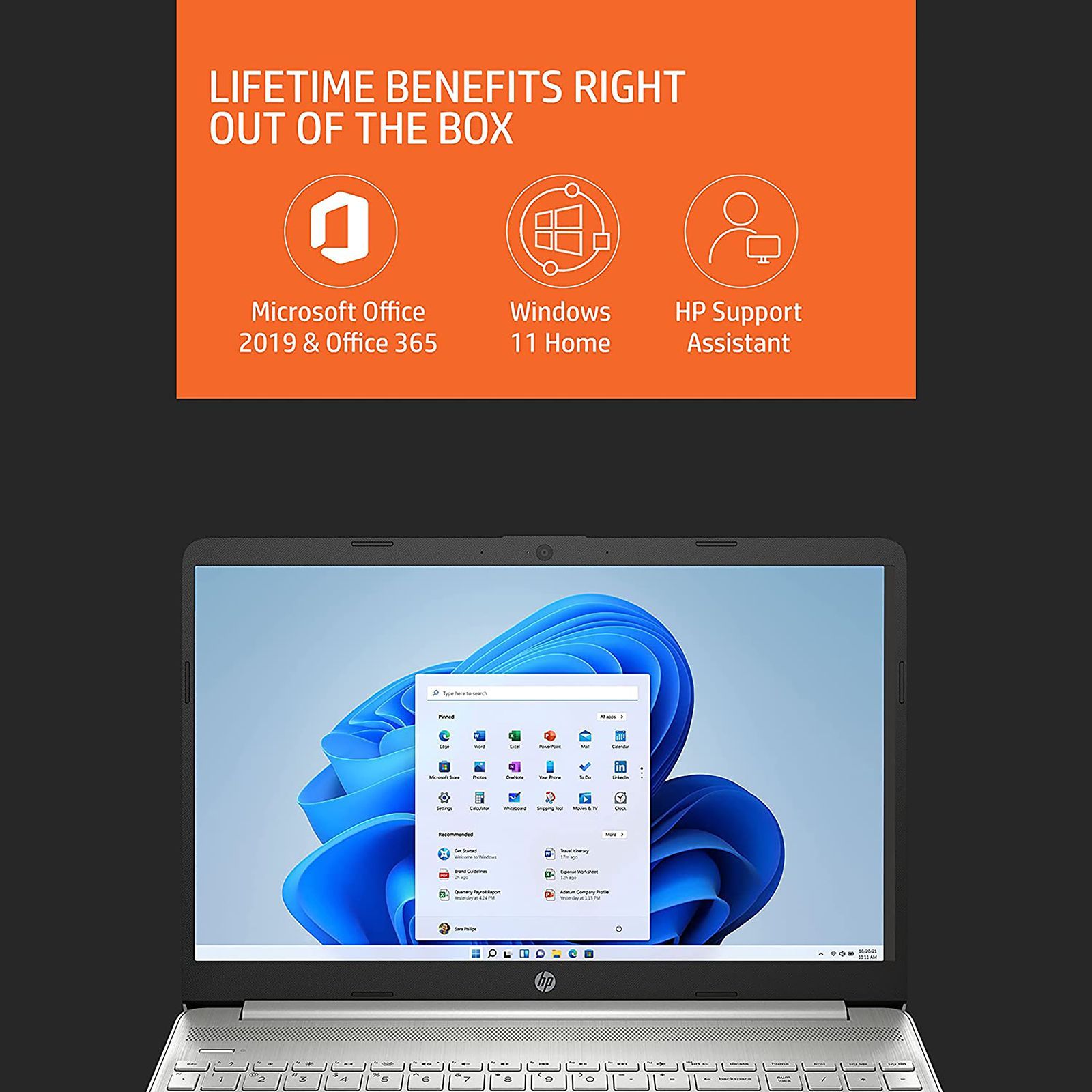 HP 15s-eq2144AU AMD Ryzen 5 (15.6 inch, 8GB, 512GB, Windows 11, MS Office 2019, AMD Radeon Graphics, FHD Display, Natural Silver, 50M63PA)_17