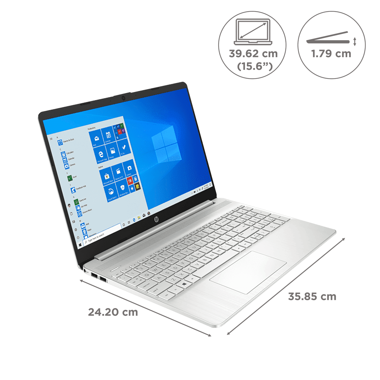 HP 15s-eq2144AU AMD Ryzen 5 (15.6 inch, 8GB, 512GB, Windows 11, MS Office 2019, AMD Radeon Graphics, FHD Display, Natural Silver, 50M63PA)_2