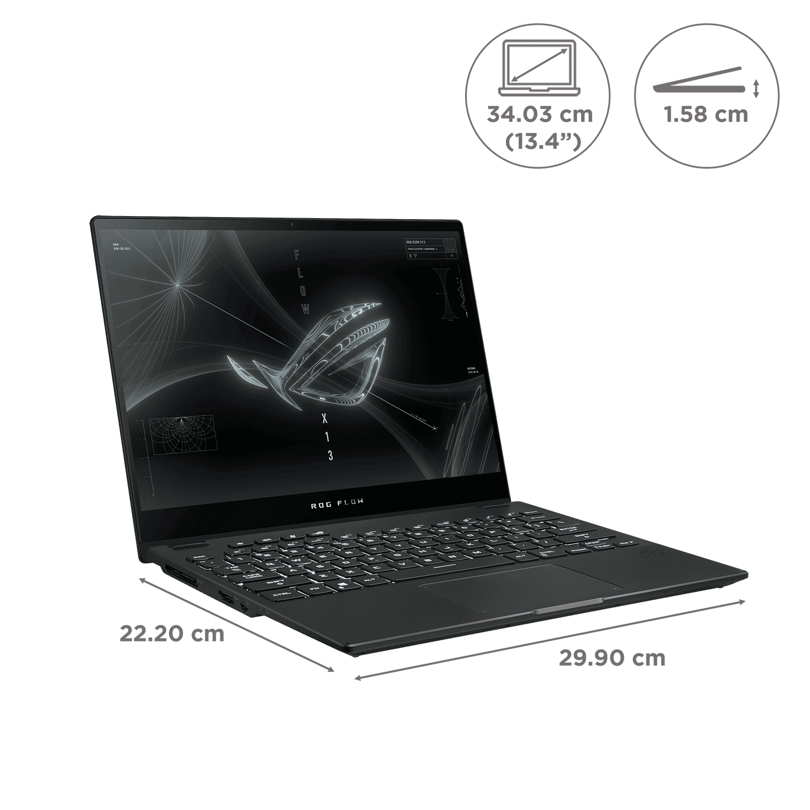 ASUS ROG Flow X13 AMD Ryzen 9 (13.4 inch, 32GB, 1TB, Windows 10, MS Office 2019, NVIDIA GeForce RTX 3050 Graphics, WUXGA IPS Display, Off Black, GV301QC-K6085TS) ASUS ROG Flow X13 AMD Ryzen 9 (13.4 inch, 32GB, 1TB, Windows 10, MS Office 2019, NVIDIA GeForce RTX 3050 Graphics, WUXGA IPS Display, Off Black, GV301QC-K6085TS)_2