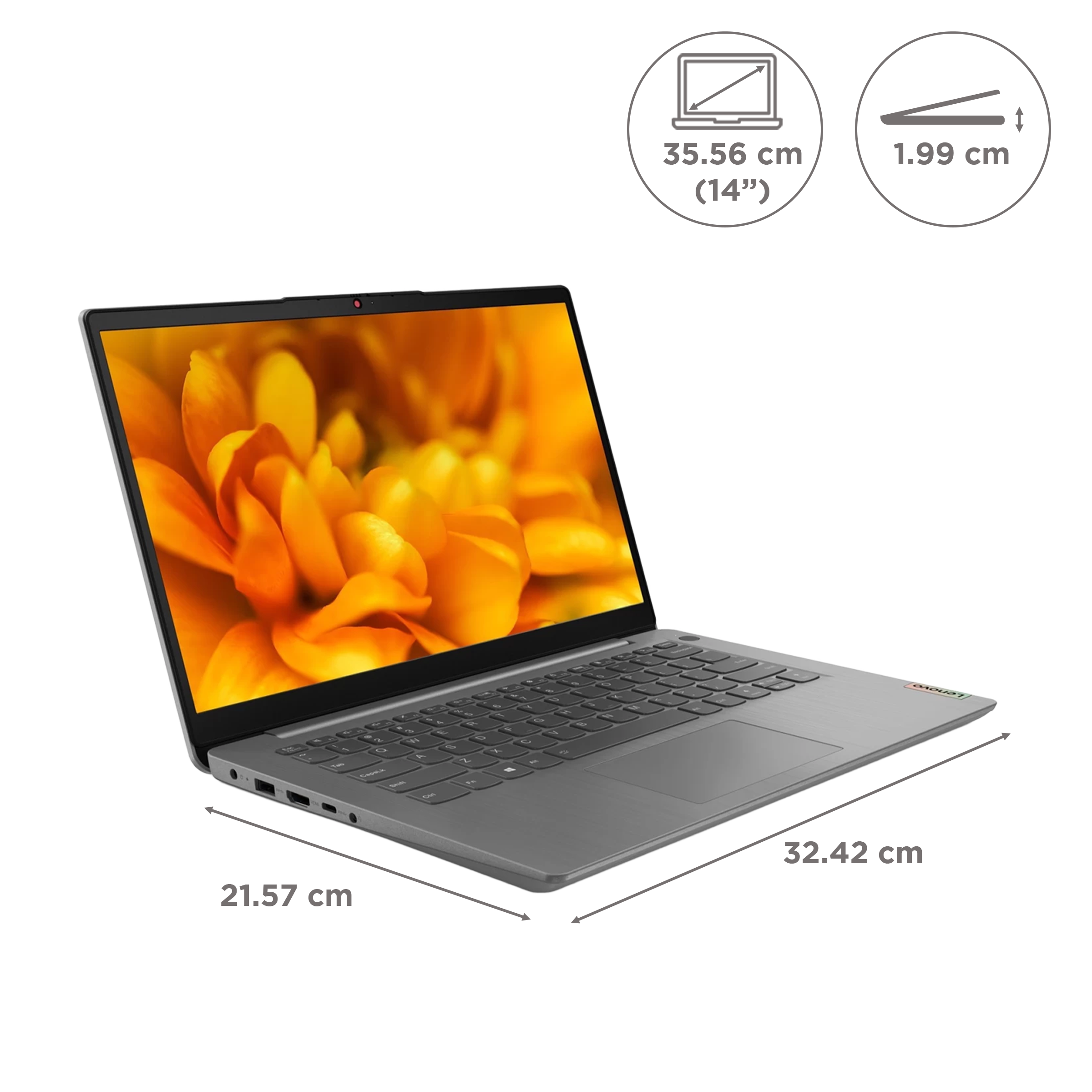 Lenovo IdeaPad 3 14ITL6 Intel Core i5 11th Gen (14 inch, 8GB, 512GB, Windows 11, MS Office 2021, Intel Iris Xe Graphics, FHD IPS Display, Arctic Grey, 82H701AQIN)_2