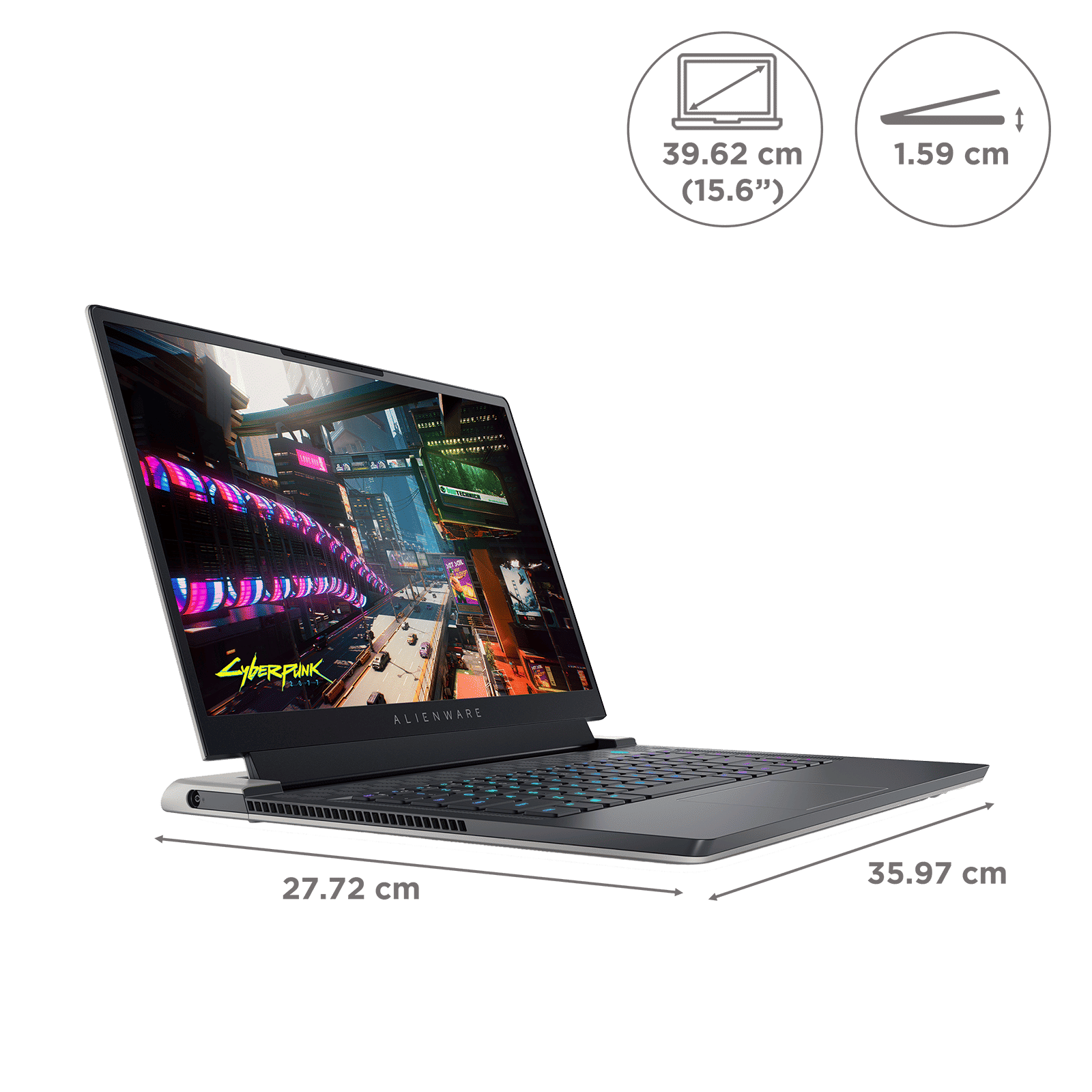 DELL Alienware X15 Intel Core i9 12th Gen (15.6 inch, 32GB, 1TB, Windows 11, MS Office 2021, NVIDIA GeForce RTX 3080 Ti Graphics, FHD IPS Display, Lunar Light, D569942WIN9)_2