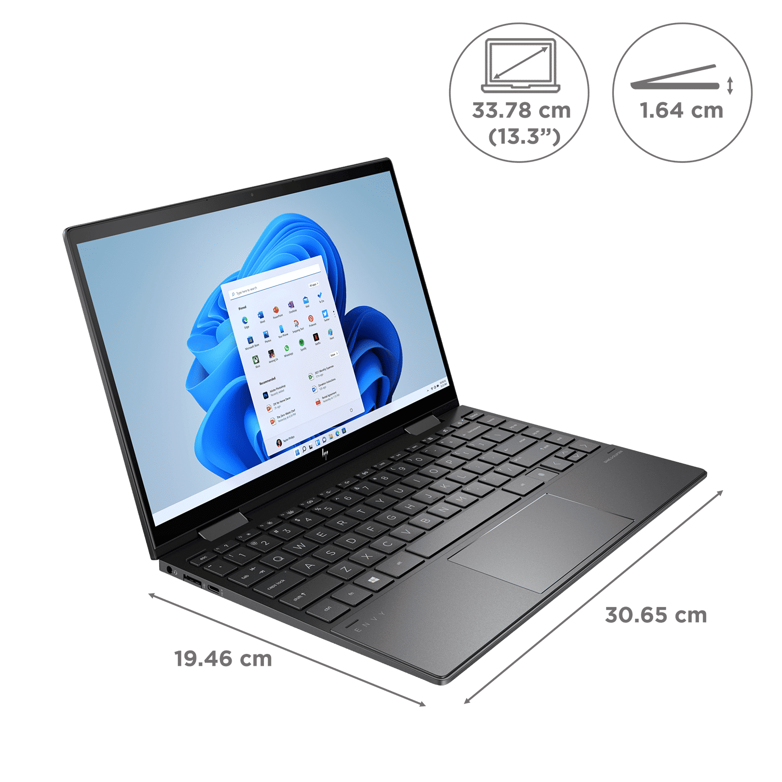 HP Envy x360 13-ay1059AU AMD Ryzen 5 (13.3 inch, 8GB, 512GB, Windows 11, MS Office 2019, AMD Radeon Graphics, FHD IPS Display, Black, 6E0D8PA)_2